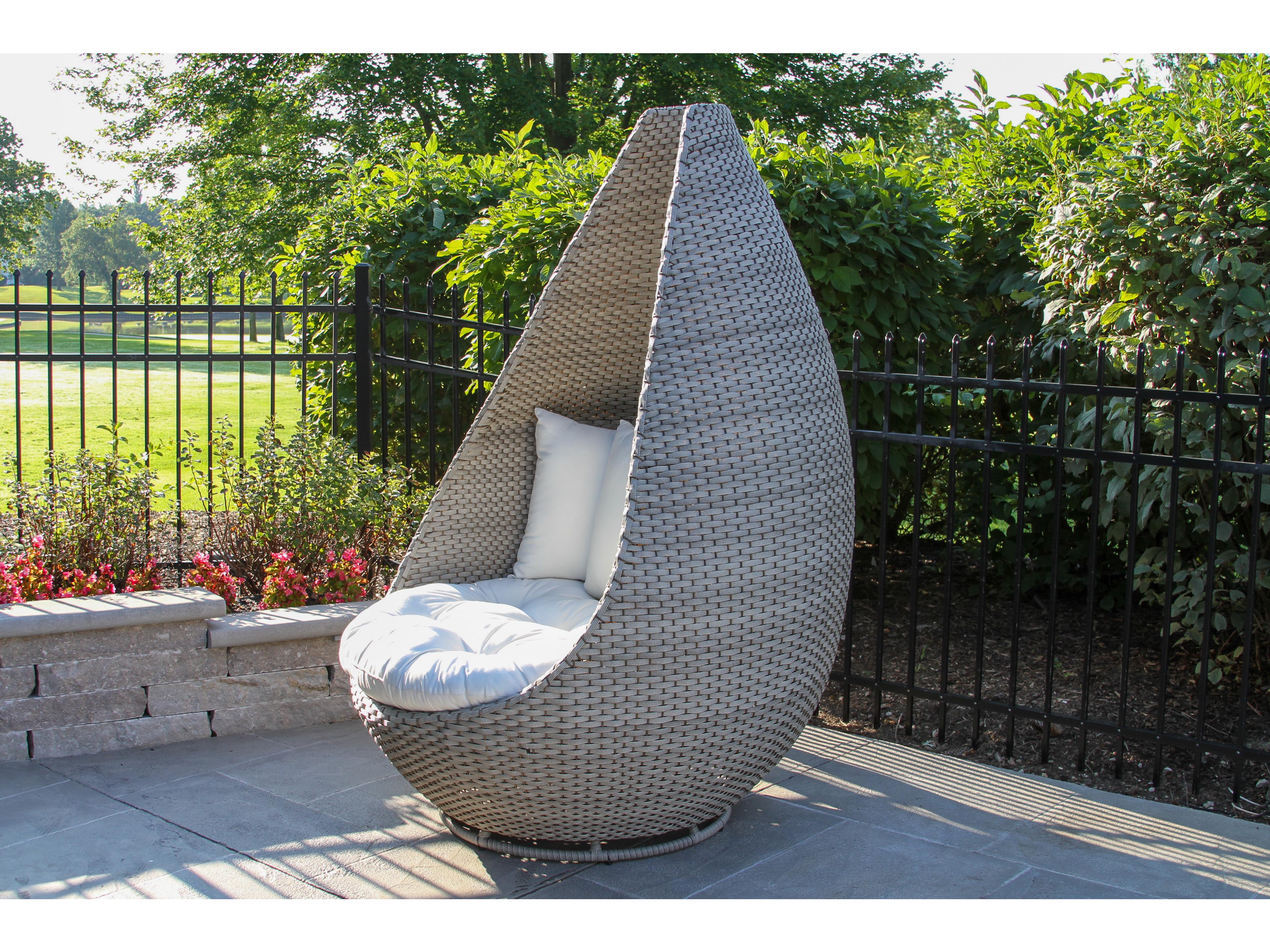 Outdoor Interiors Tagine Swivel Cuddle Chair w Sunbrella