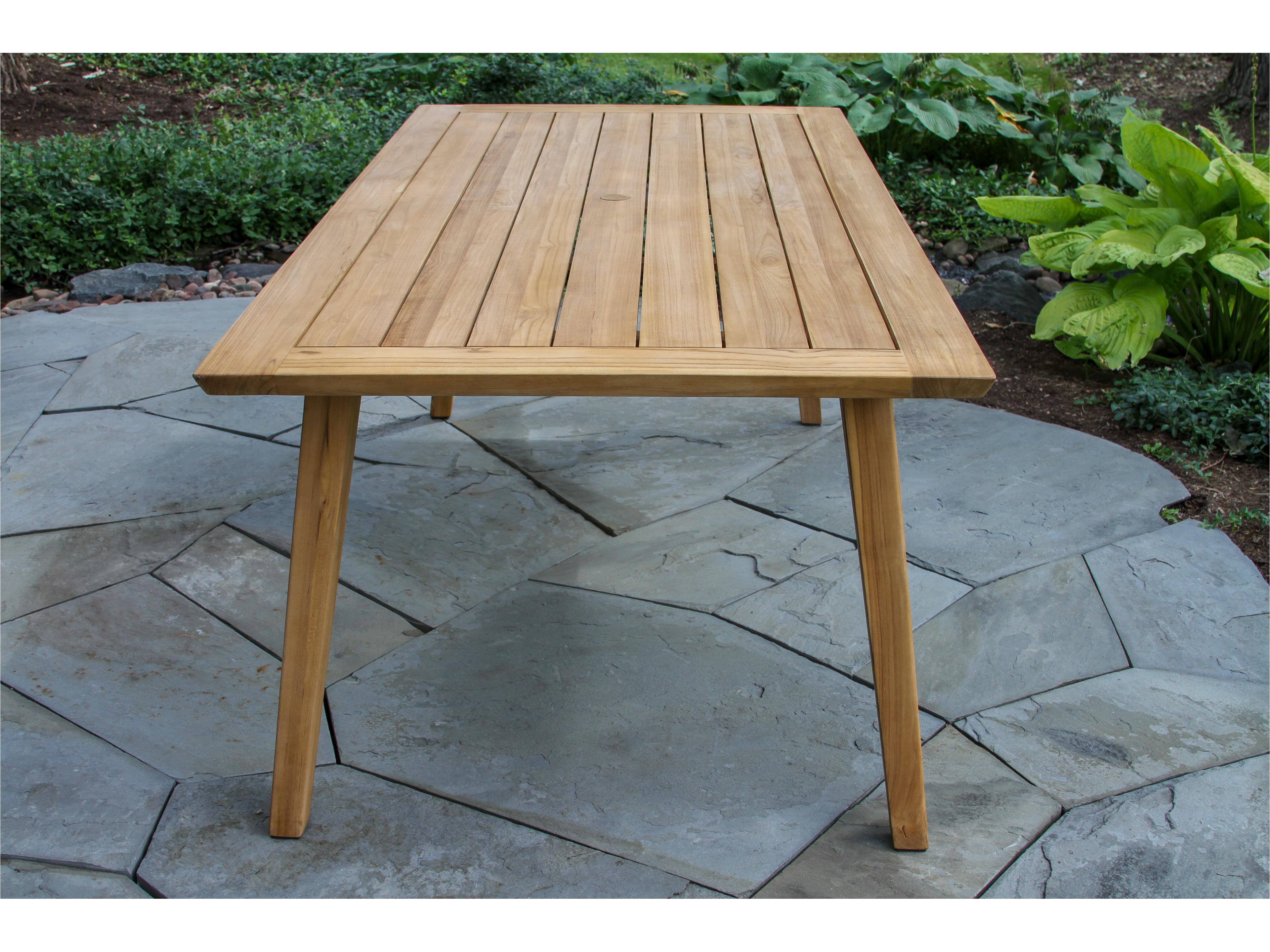 Outdoor Interiors Vineyard Teak Dining Table, 78.5" x 39.5"