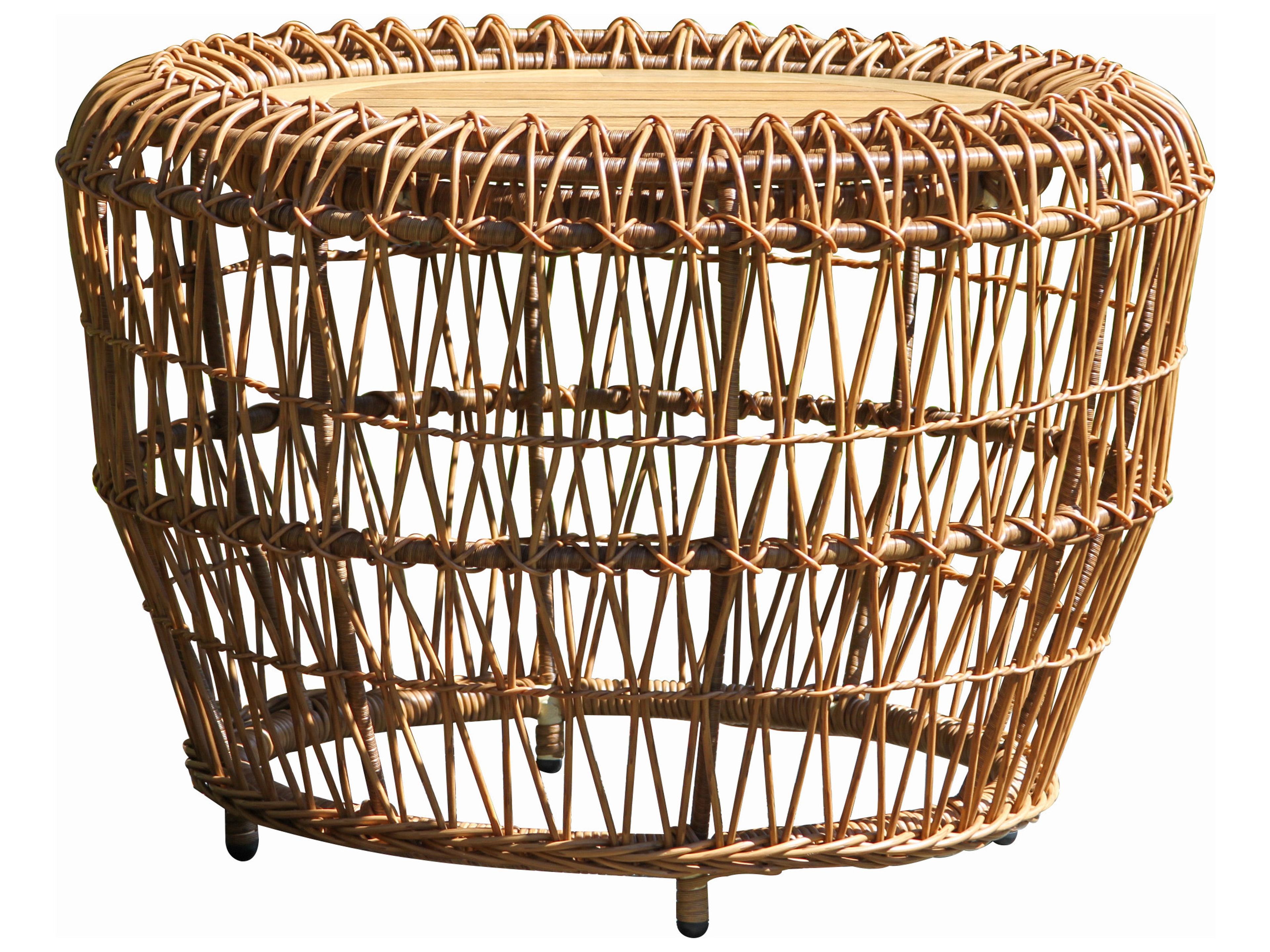 On the Vine Round Wicker Accent Table, 25" Dia.