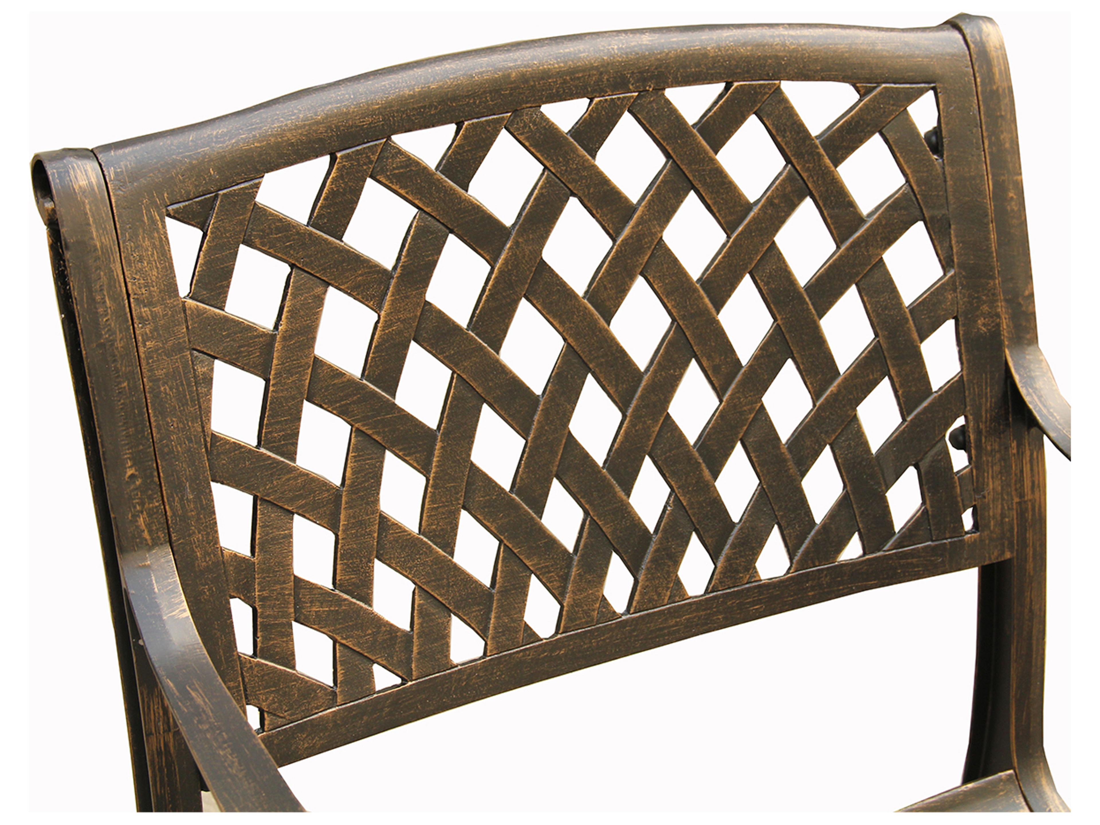 Oakland Living Mesh Ornate Bronze Aluminum Outdoor Patio Dining Arm Chair