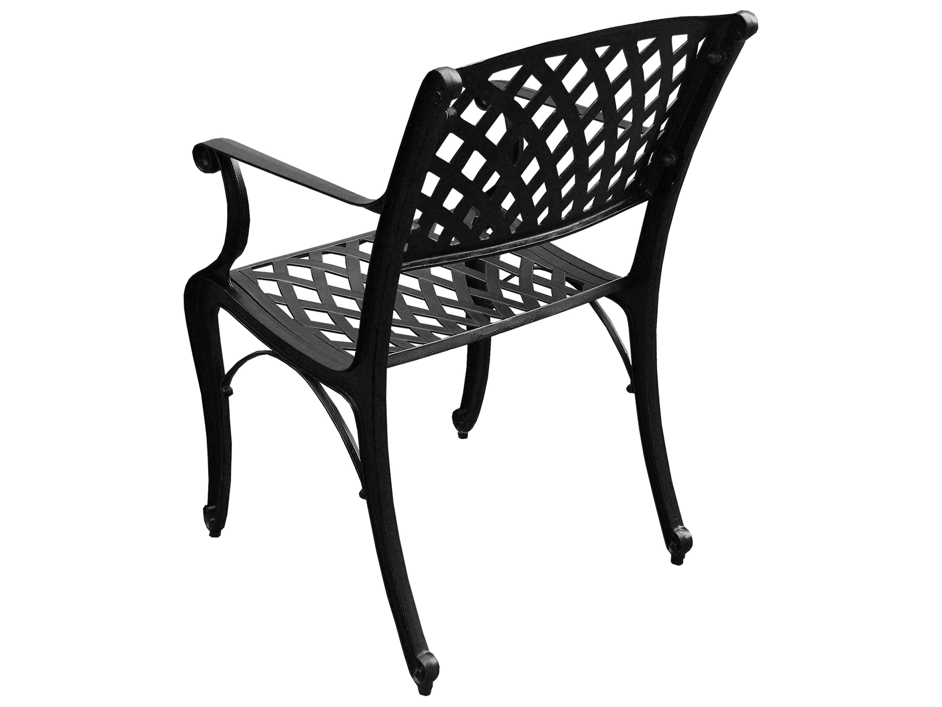 Oakland Living Modern Cast Aluminum Black Outdoor Patio Dining Chair