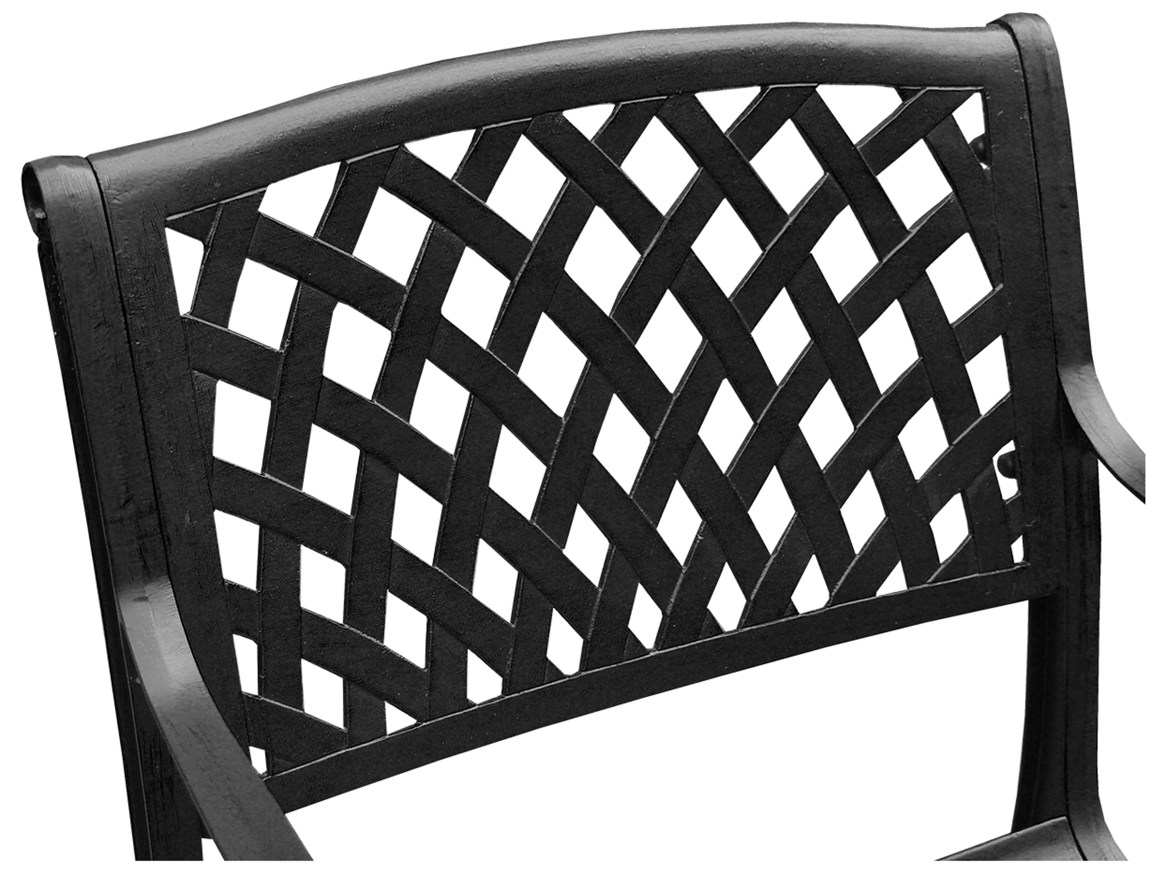 Oakland Living Modern Cast Aluminum Black Outdoor Patio Dining Chair