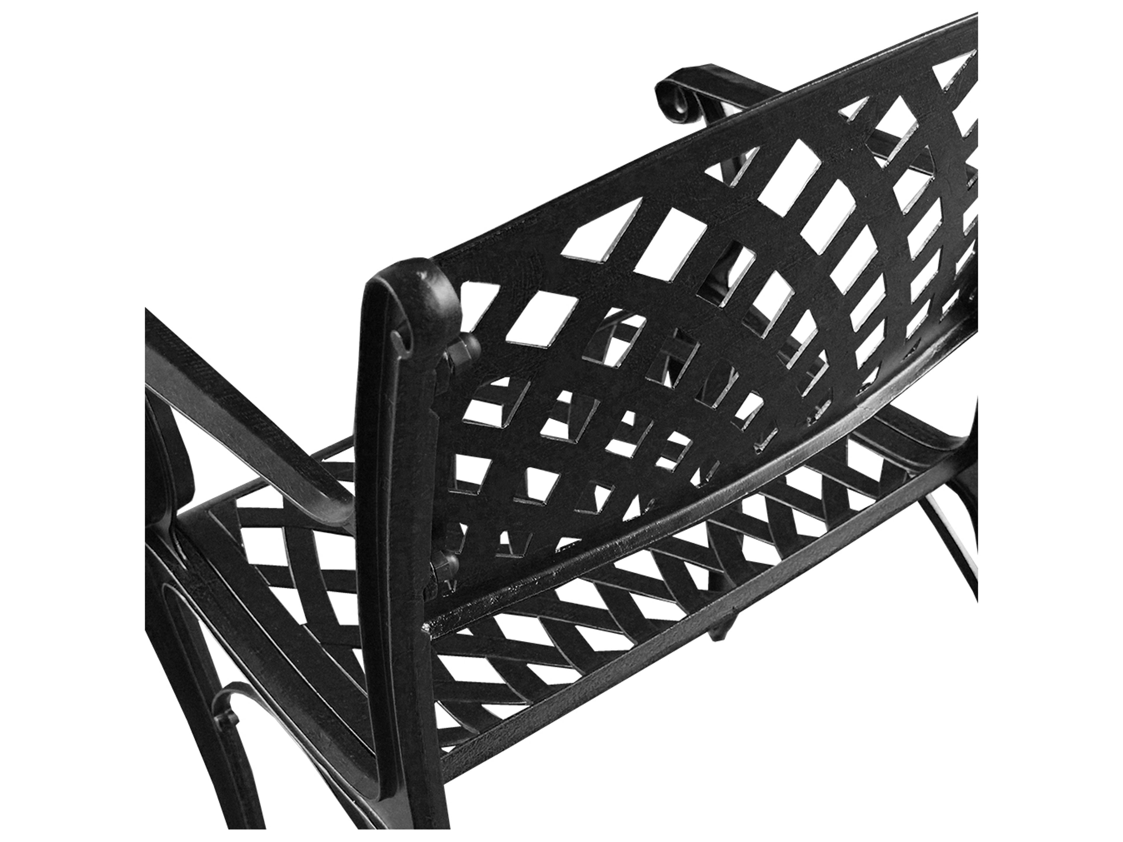 Oakland Living Modern Cast Aluminum Black Outdoor Patio Dining Chair