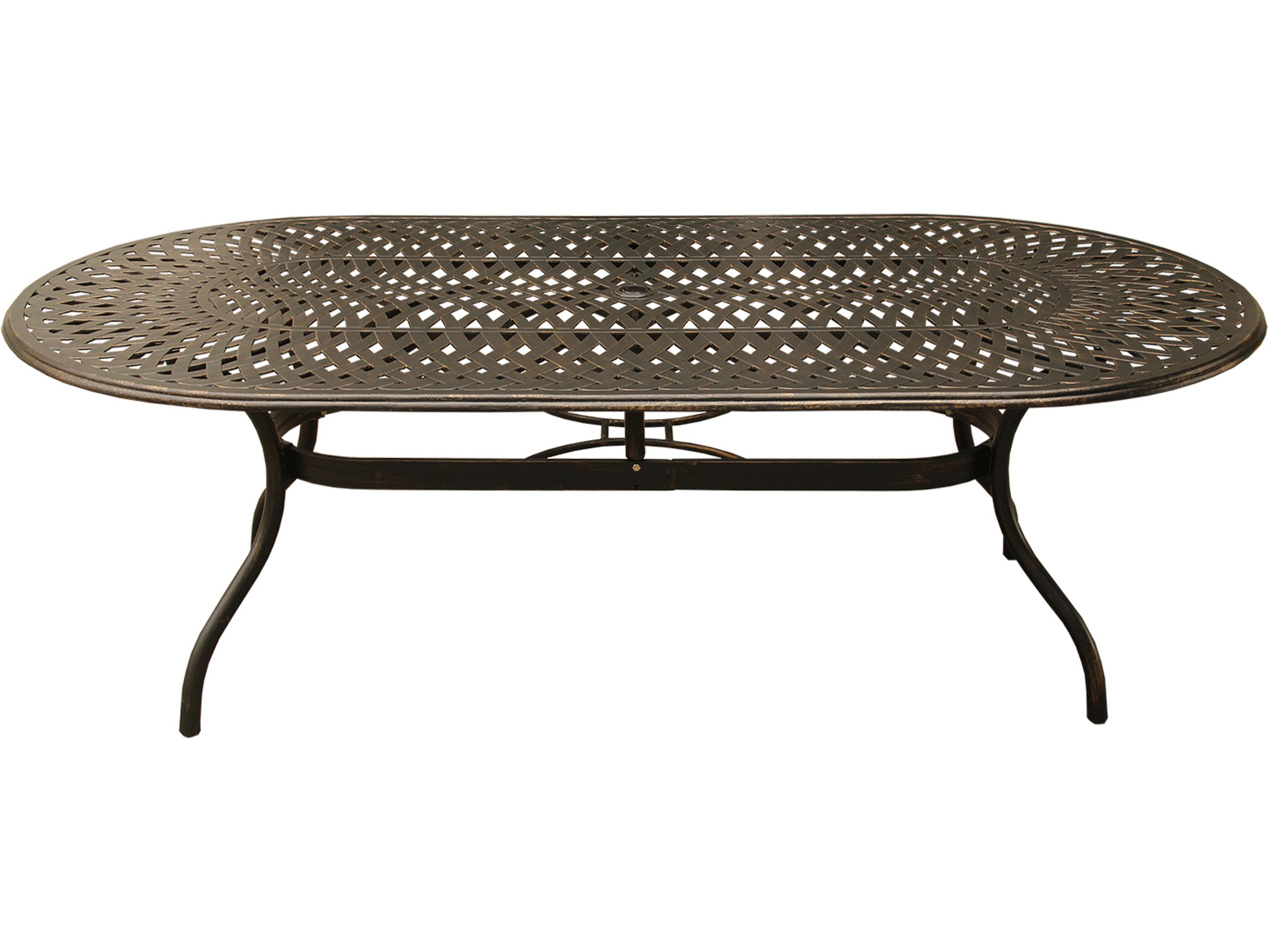 Oakland Living Modern Lattice Aluminum 95 inch Bronze Oval Outdoor Patio Dining Set with Ten Chairs
