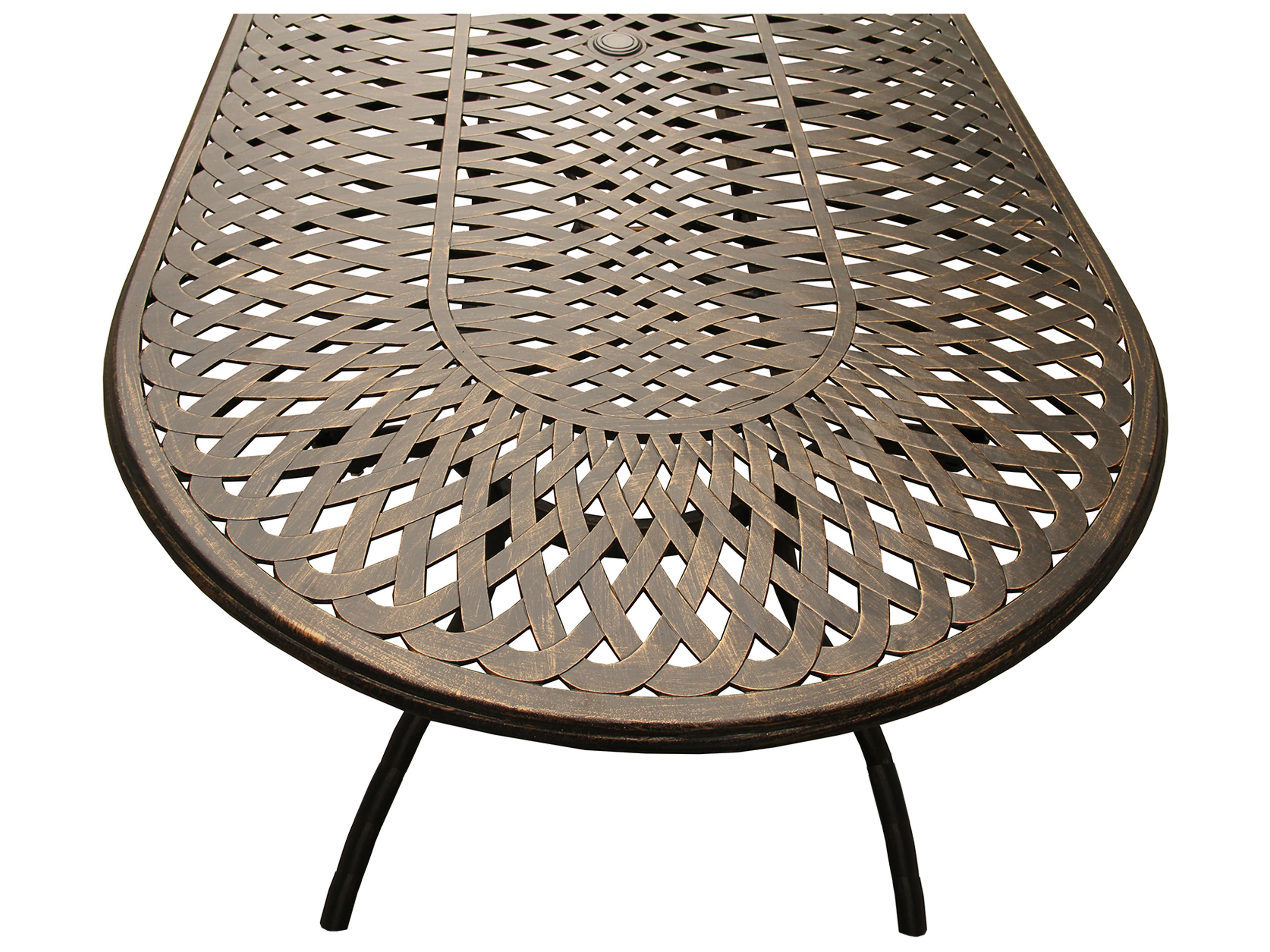 Oakland Living Mesh Modern Bronze Aluminum Oval Outdoor Dining Table