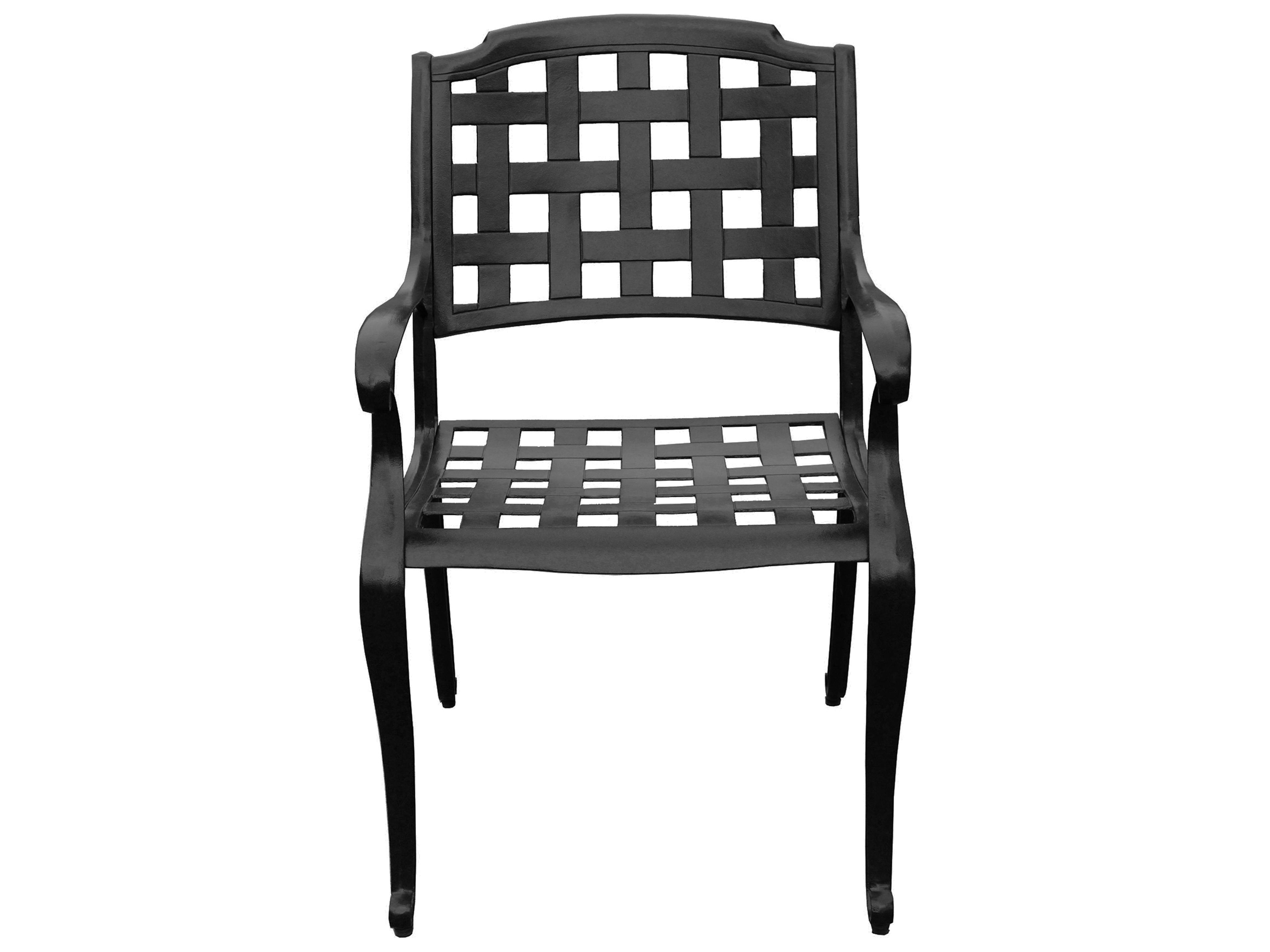 Oakland Living Modern Cast Aluminum Black Patio Dining Chair
