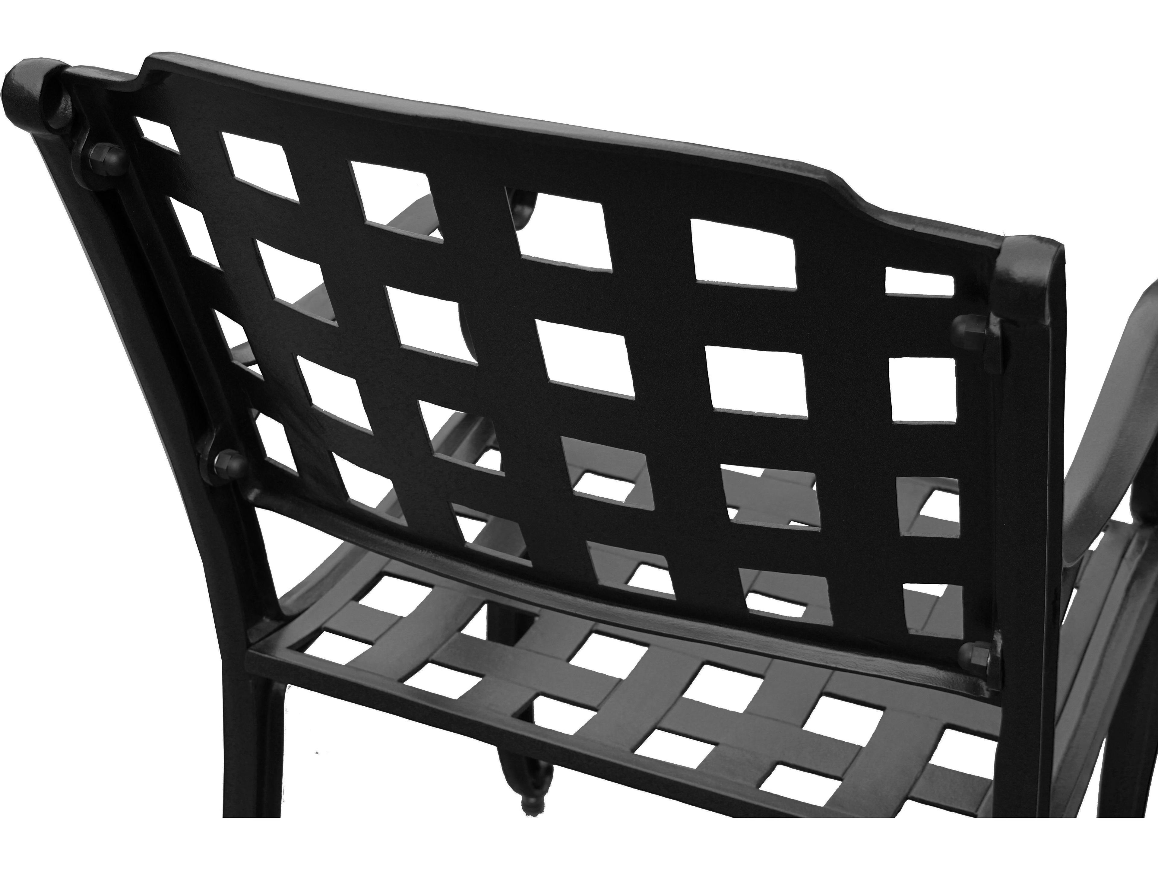 Oakland Living Modern Cast Aluminum Black Patio Dining Chair