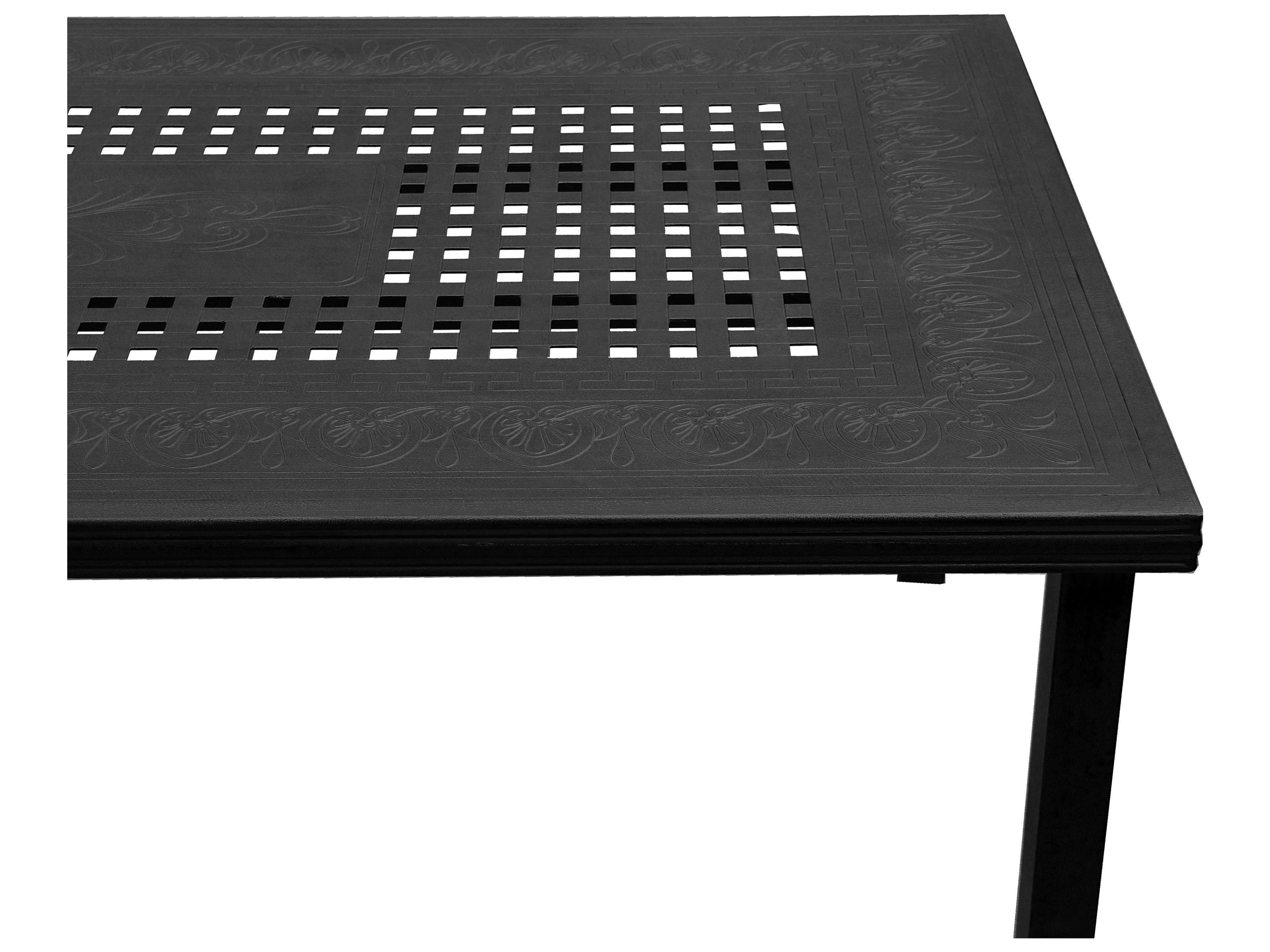 Oakland Living Modern Lattice Aluminum 95'' Black Large Rectangular Outdoor Patio Dining Set with Eight Arm Chairs