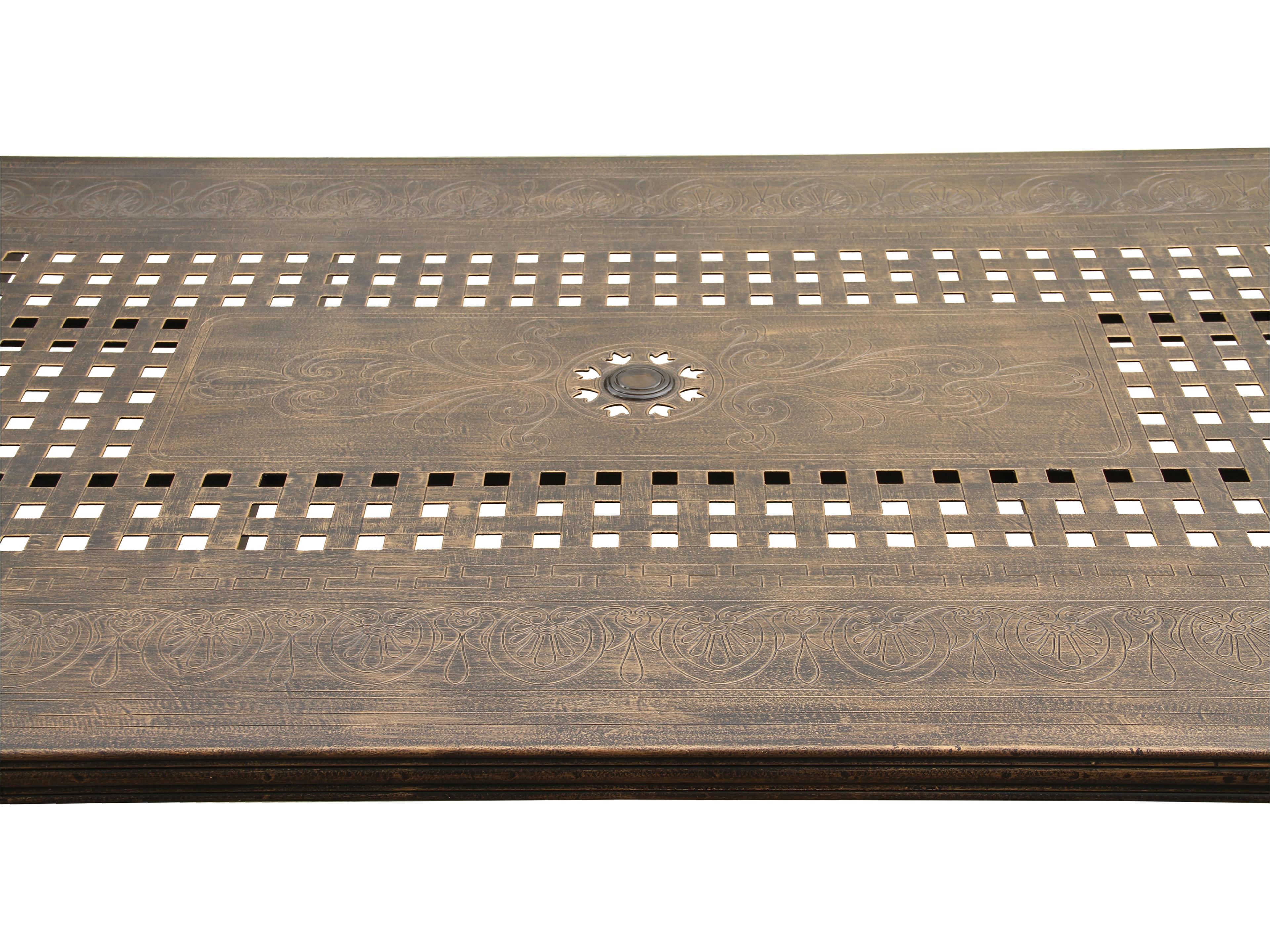 Oakland Living Modern Aluminum Bronze Rectangle Large Outdoor Dining Table