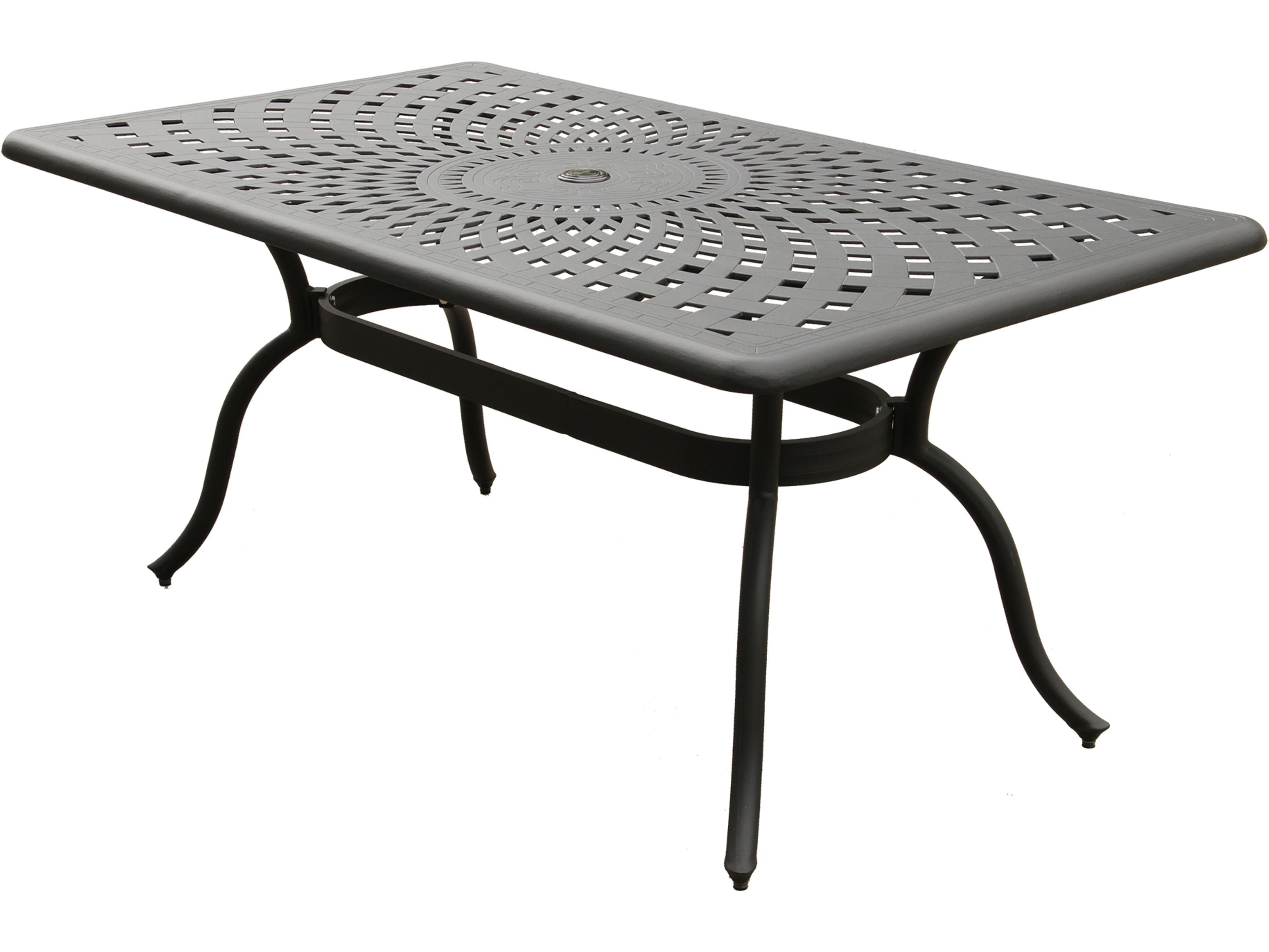 Oakland Living Modern Aluminum 67'' Black Rectangular Patio Dining Set with Six Chairs