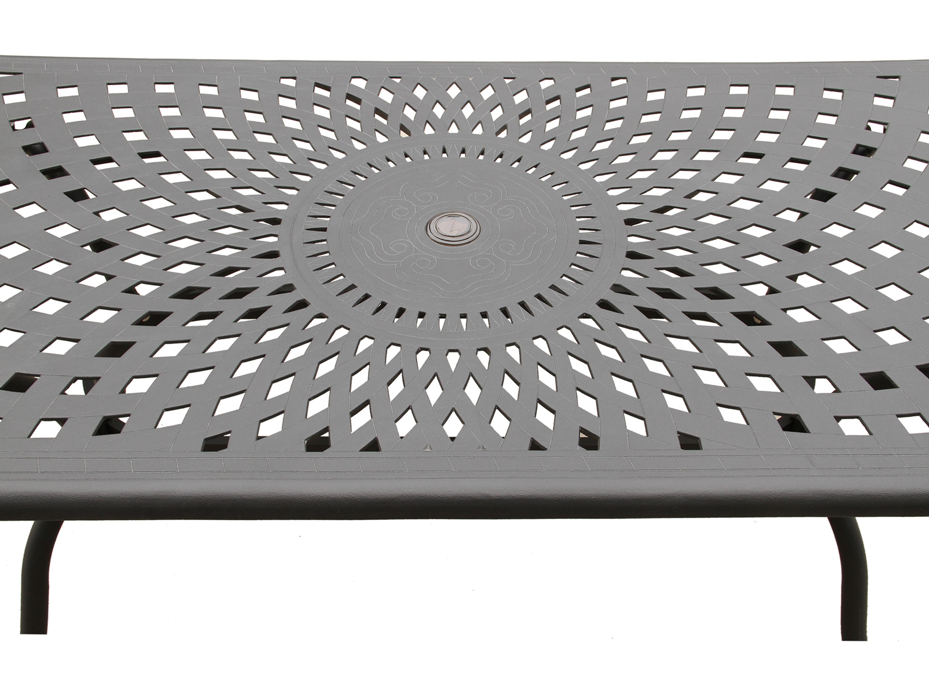 Oakland Living Modern Aluminum Black Rectangle Patio Dining Table