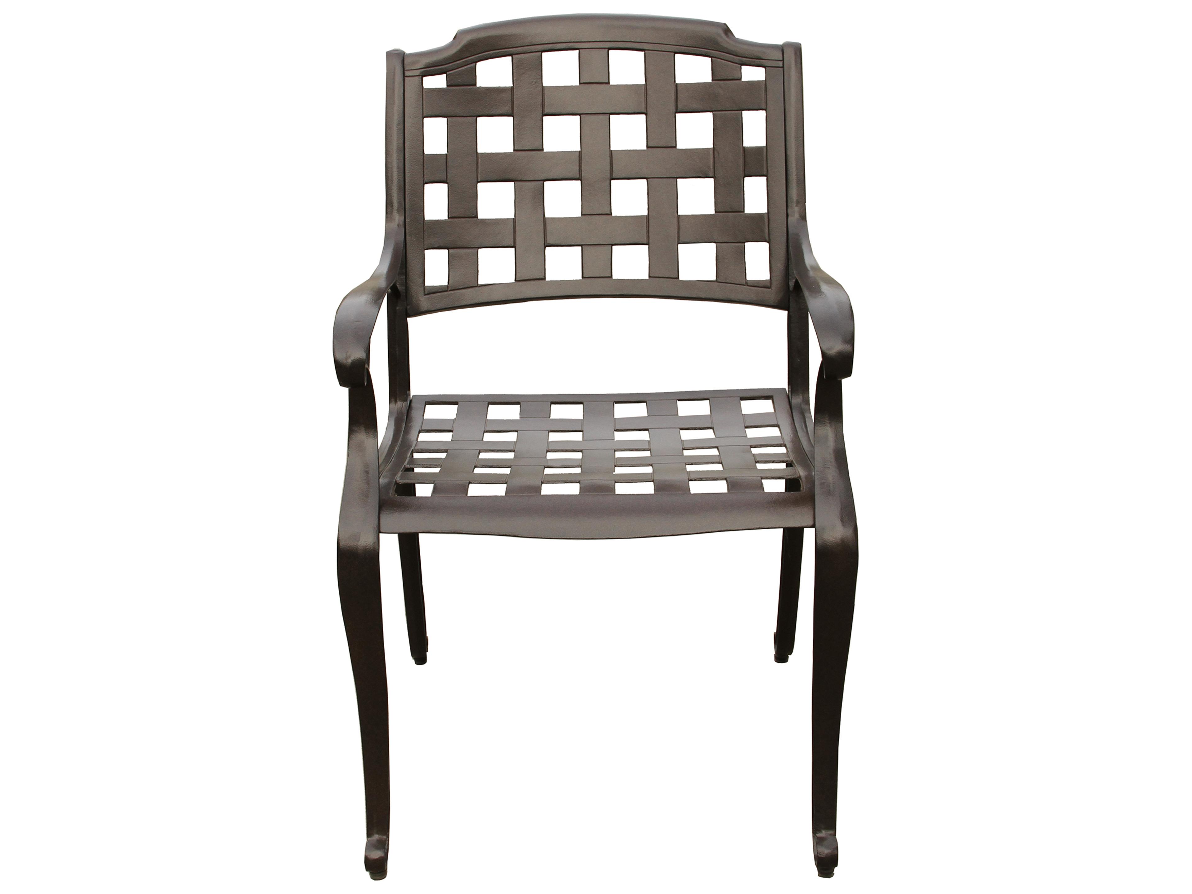 Oakland Living Modern Aluminum 42'' Brown Round Patio Dining Set with Four Chairs