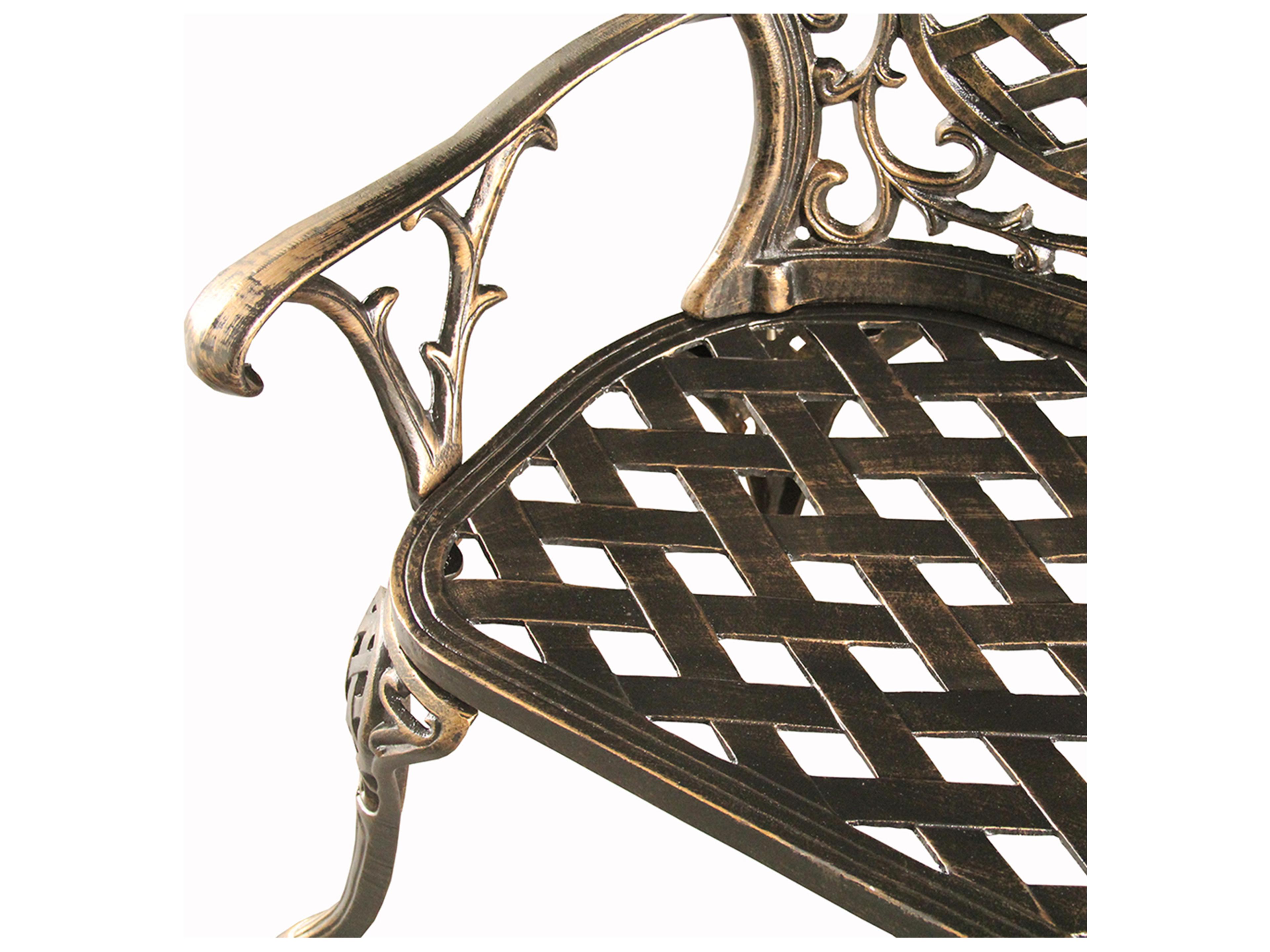 Oakland Living Ornate Traditional Bronze Cast Aluminum Patio Loveseat