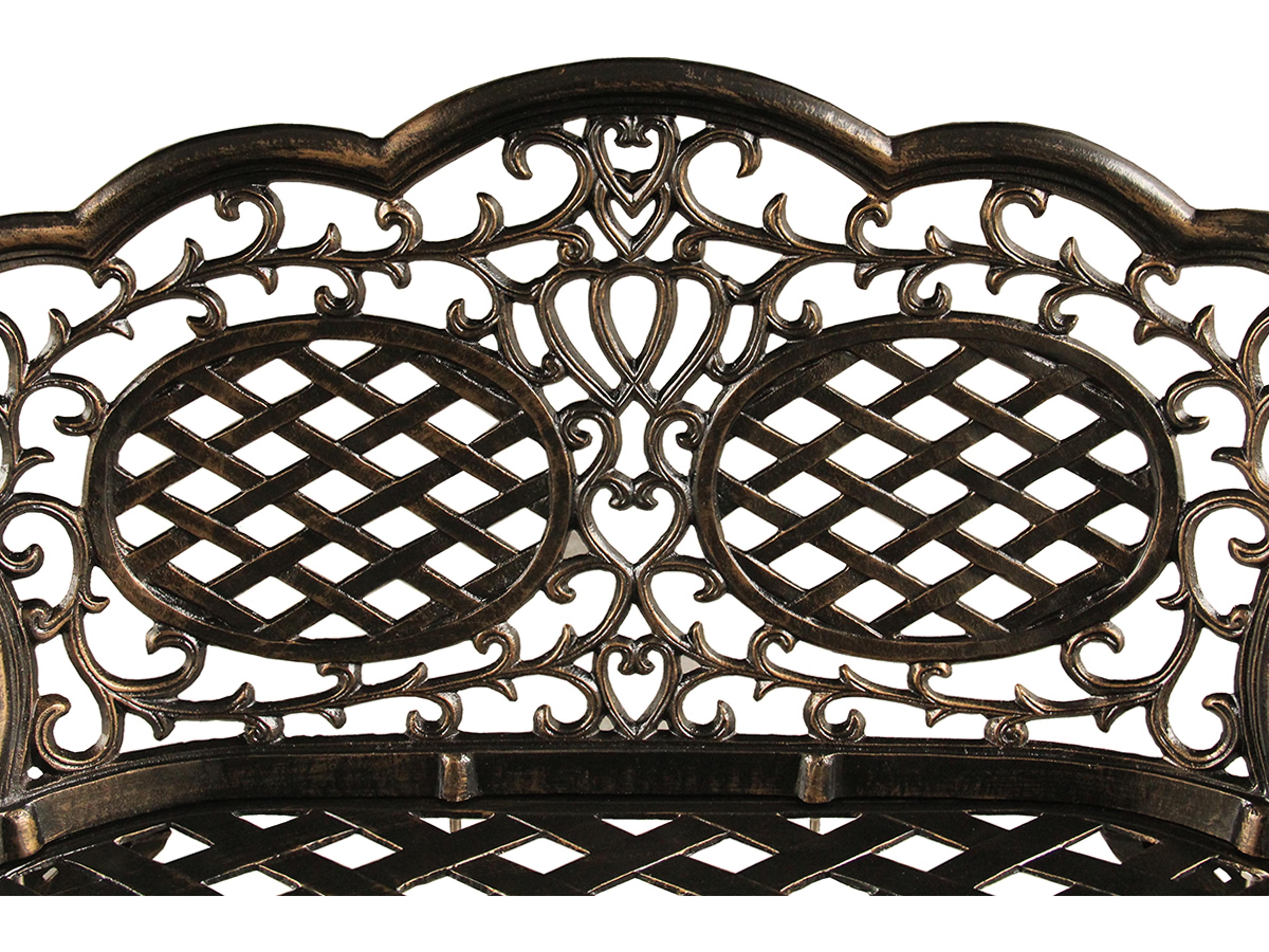 Oakland Living Ornate Traditional Bronze Cast Aluminum Patio Loveseat