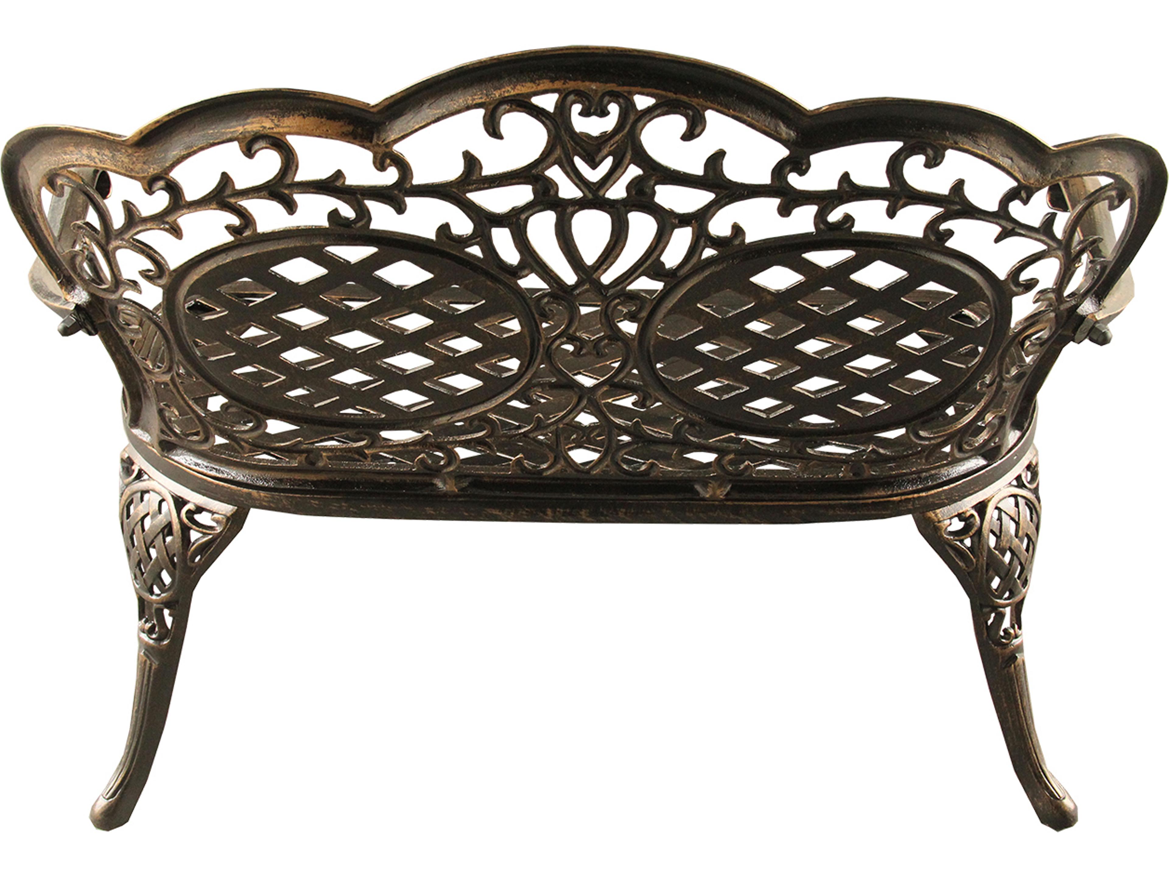 Oakland Living Ornate Traditional Bronze Cast Aluminum Patio Loveseat