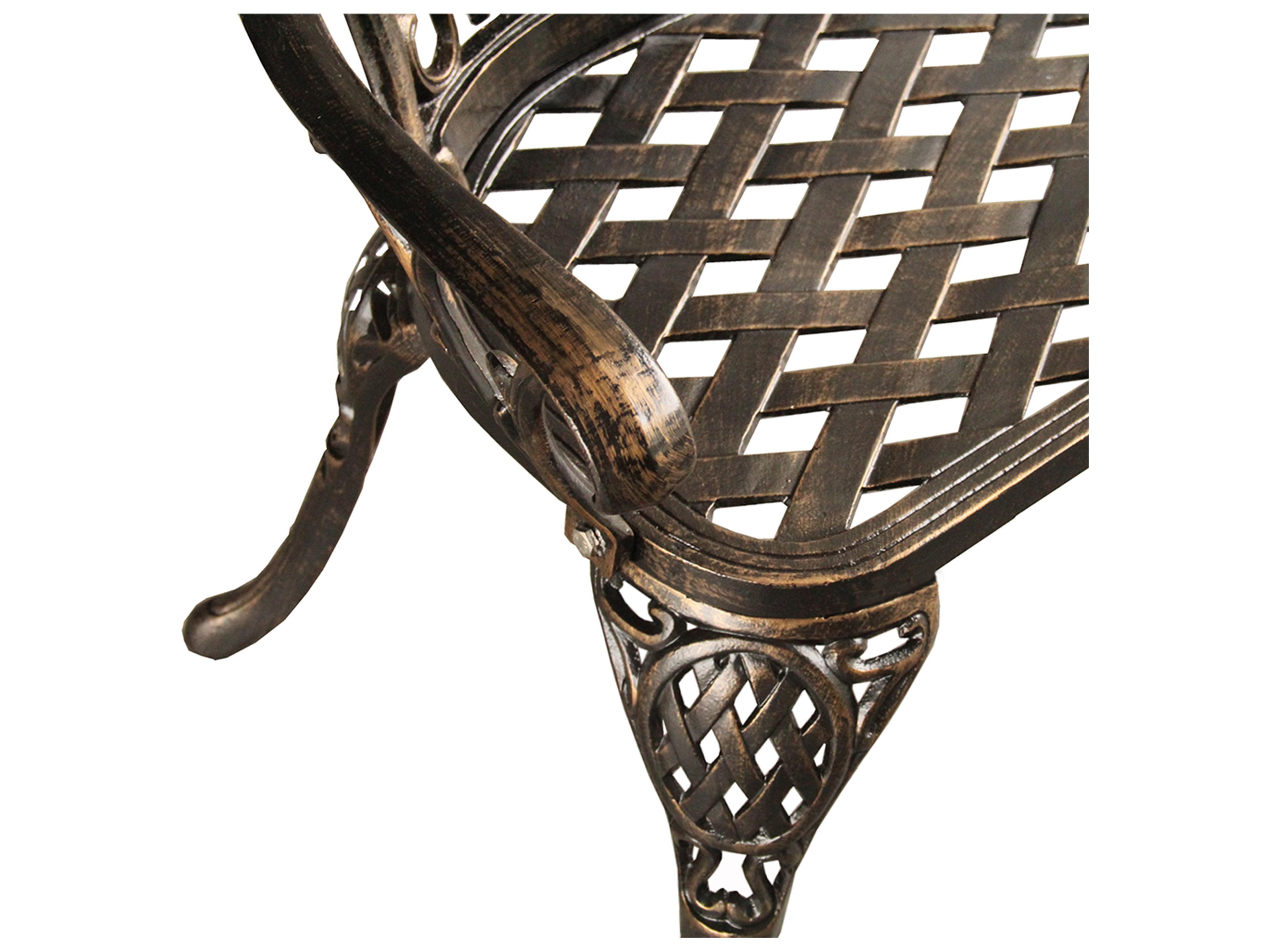 Oakland Living Ornate Traditional Bronze Cast Aluminum Patio Loveseat