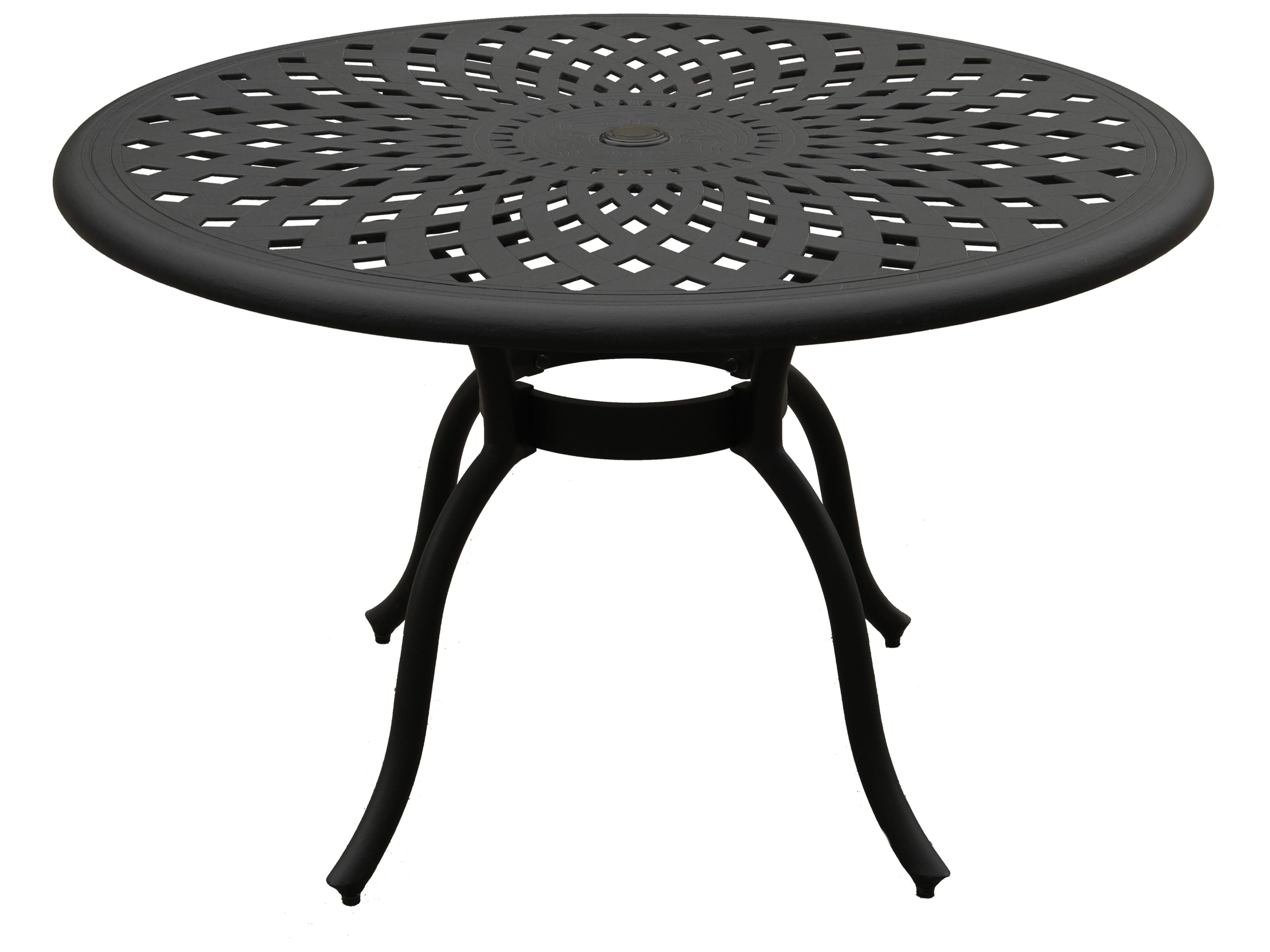 Modern Aluminum Black Round Outdoor Dining Table