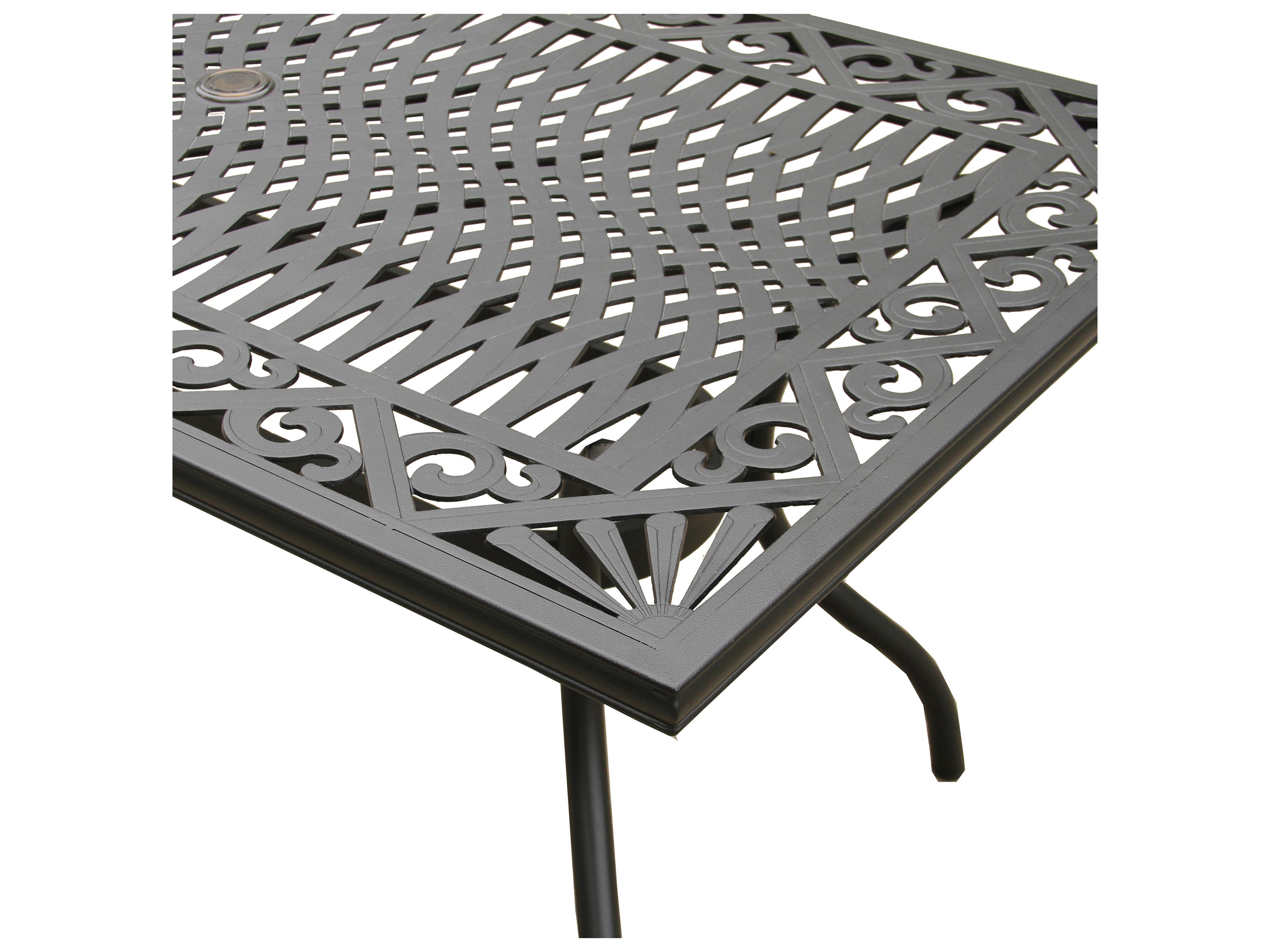 Oakland Living Modern Aluminum 68'' Black Rectangular Patio Dining Set with Six Chairs