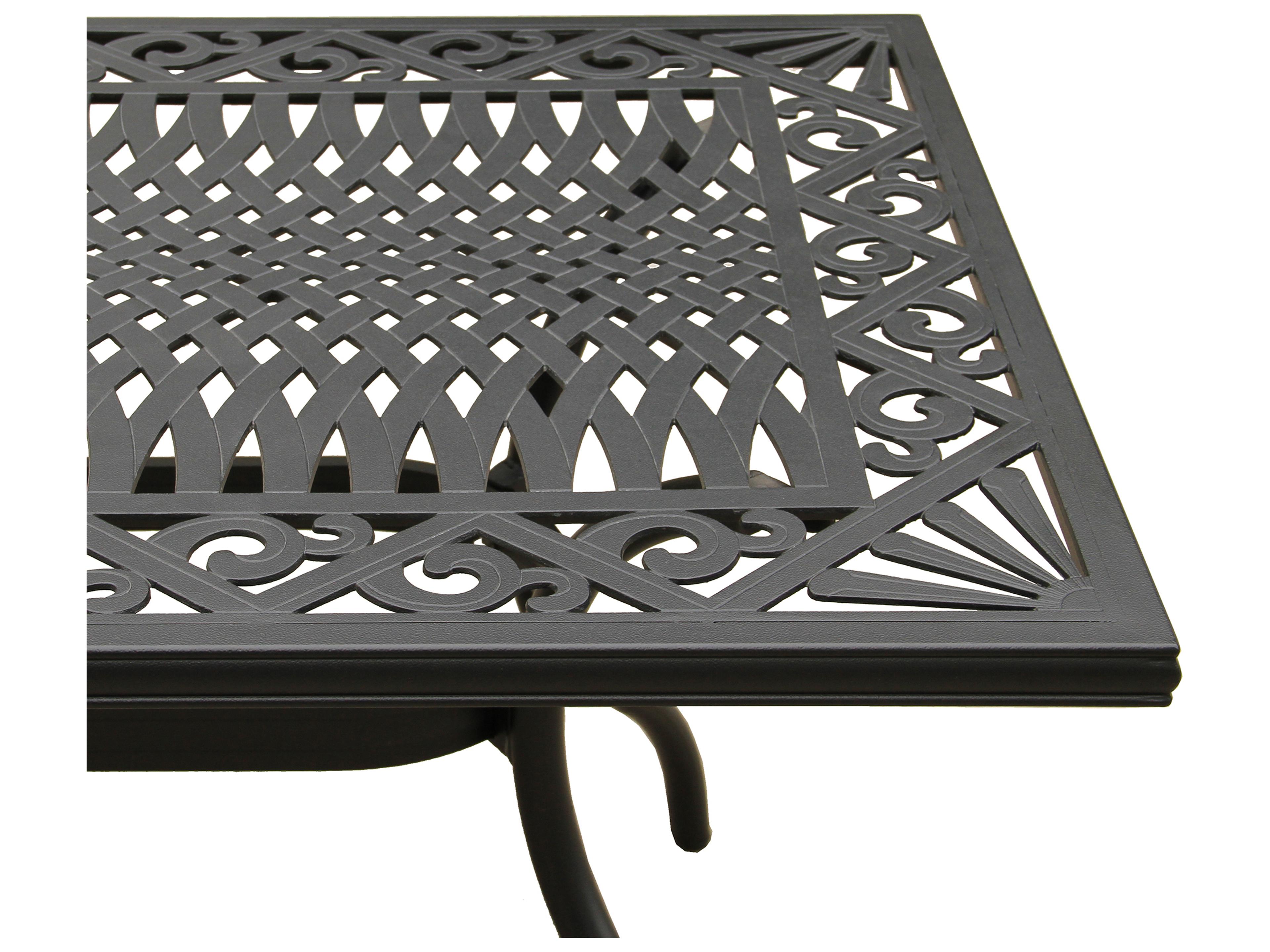 Oakland Living Modern Aluminum 68'' Black Rectangular Outdoor Dining Set with Six Chairs