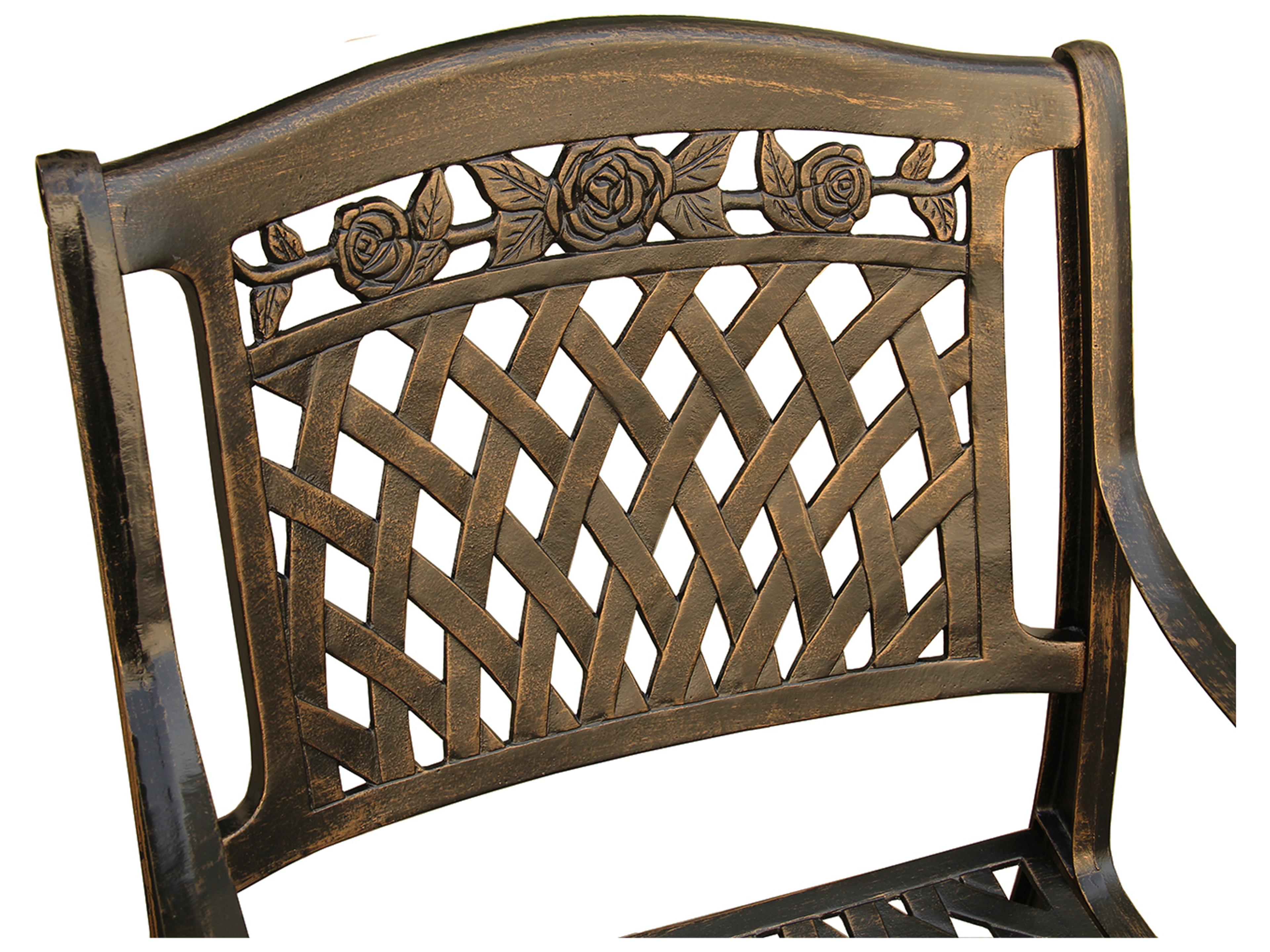 Oakland Living Rose Bronze Aluminum Patio Dining Arm Chair