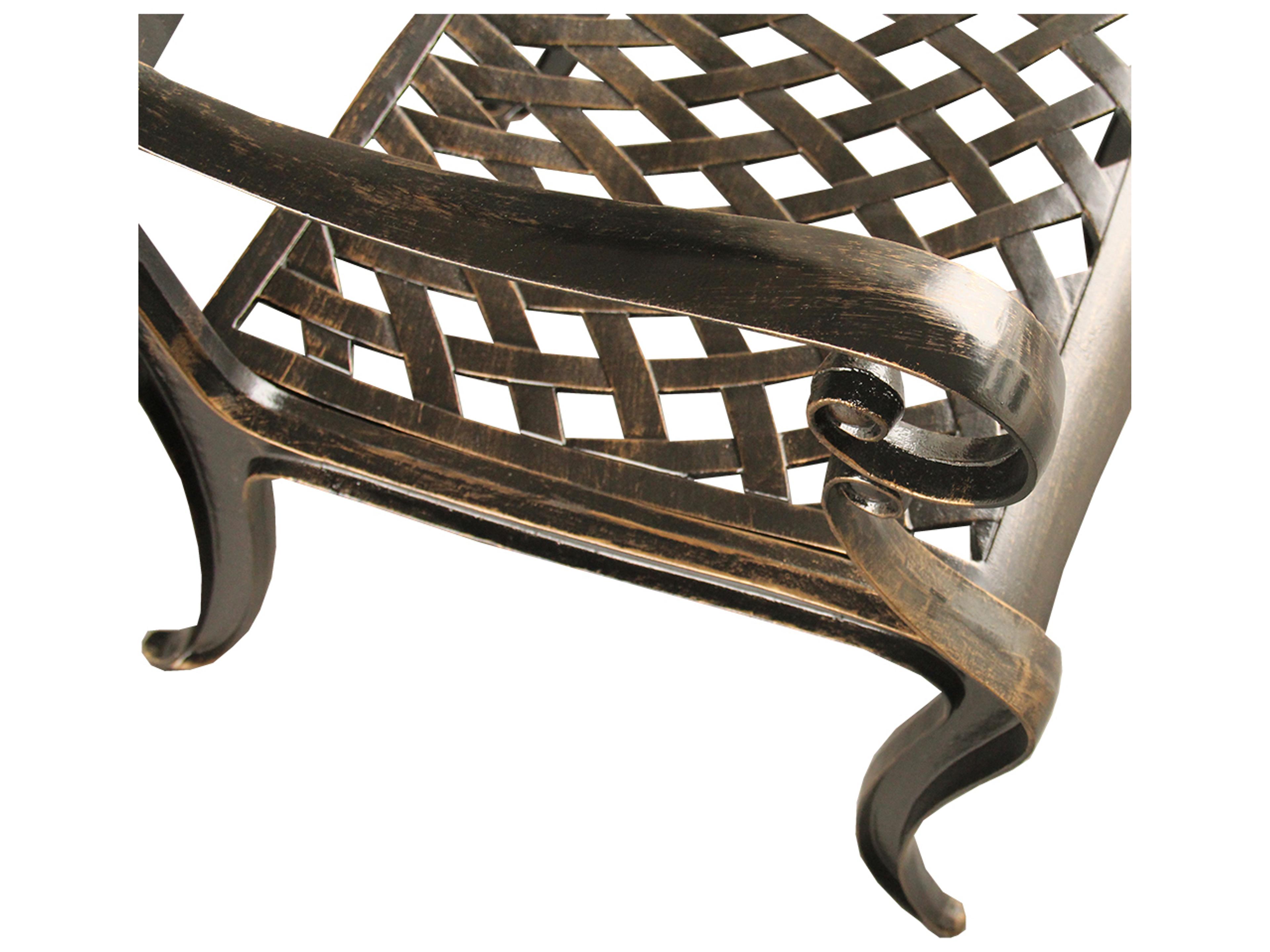 Oakland Living Rose Bronze Aluminum Patio Dining Arm Chair