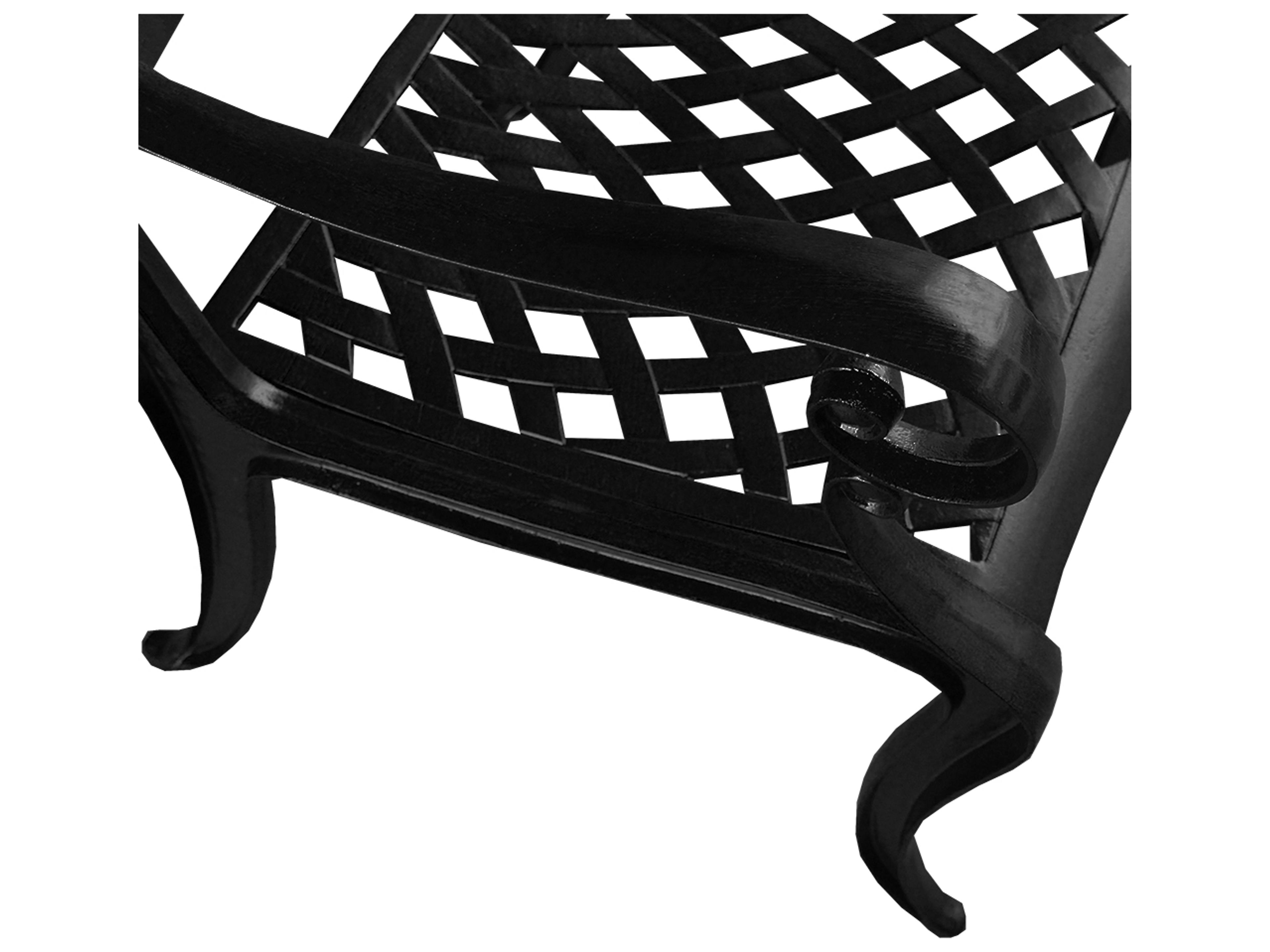 Oakland Living Cast Aluminum Black Rose Outdoor Patio Dining Chair