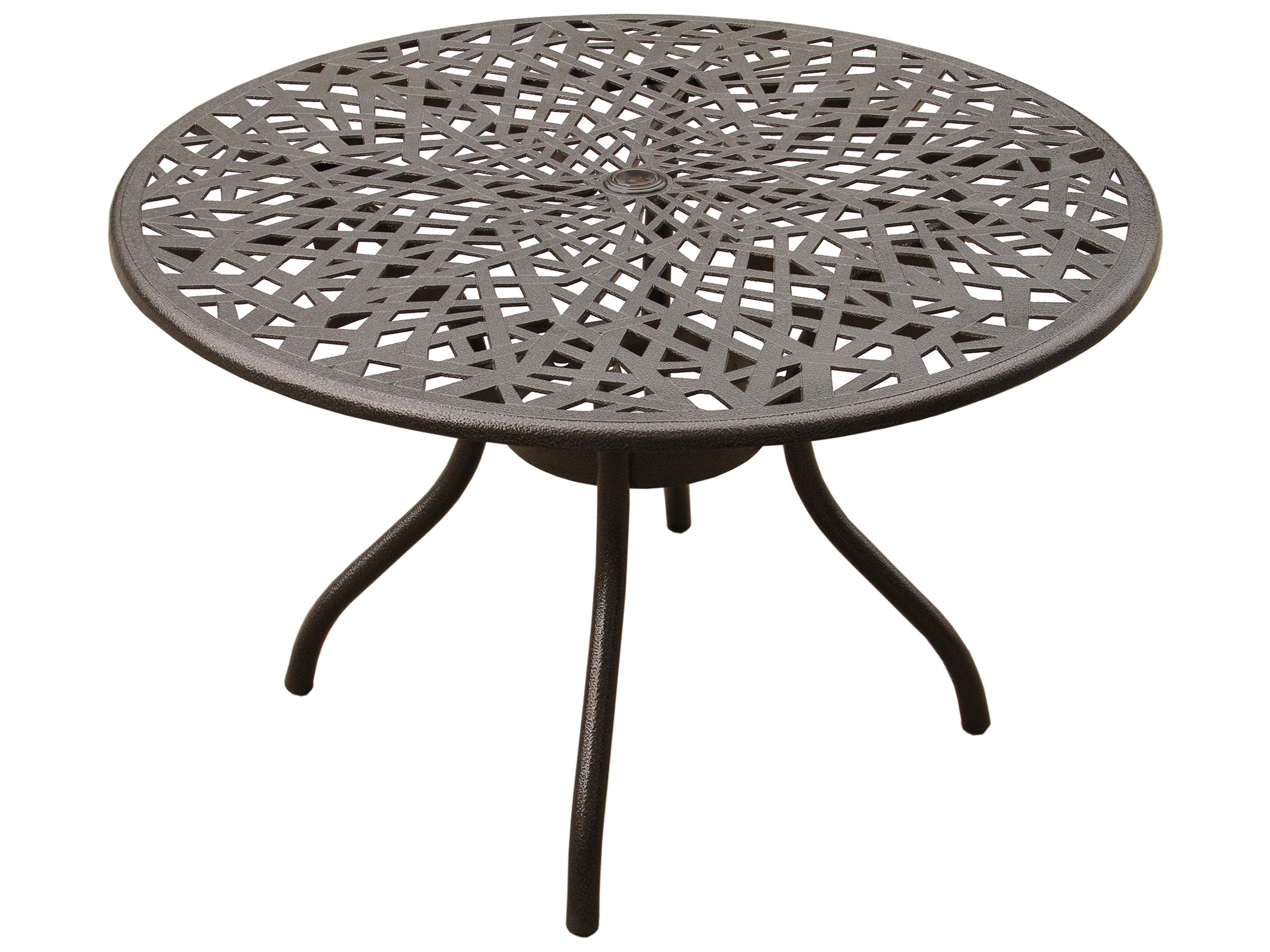 Modern Aluminum Brown Round Patio Dining Table