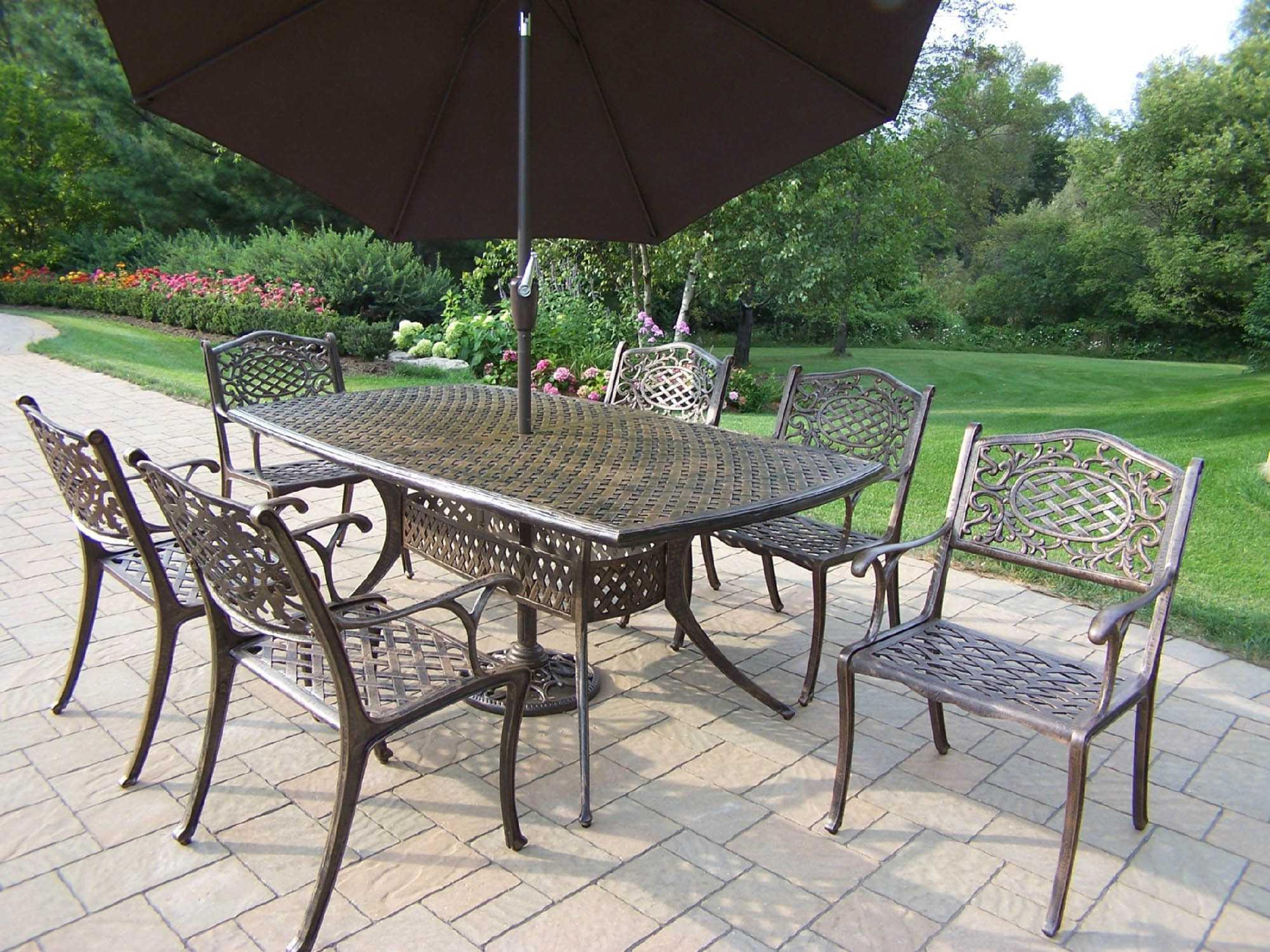 Oakland Living Oxford Casual Metal Cast Aluminum Patio Dining Set