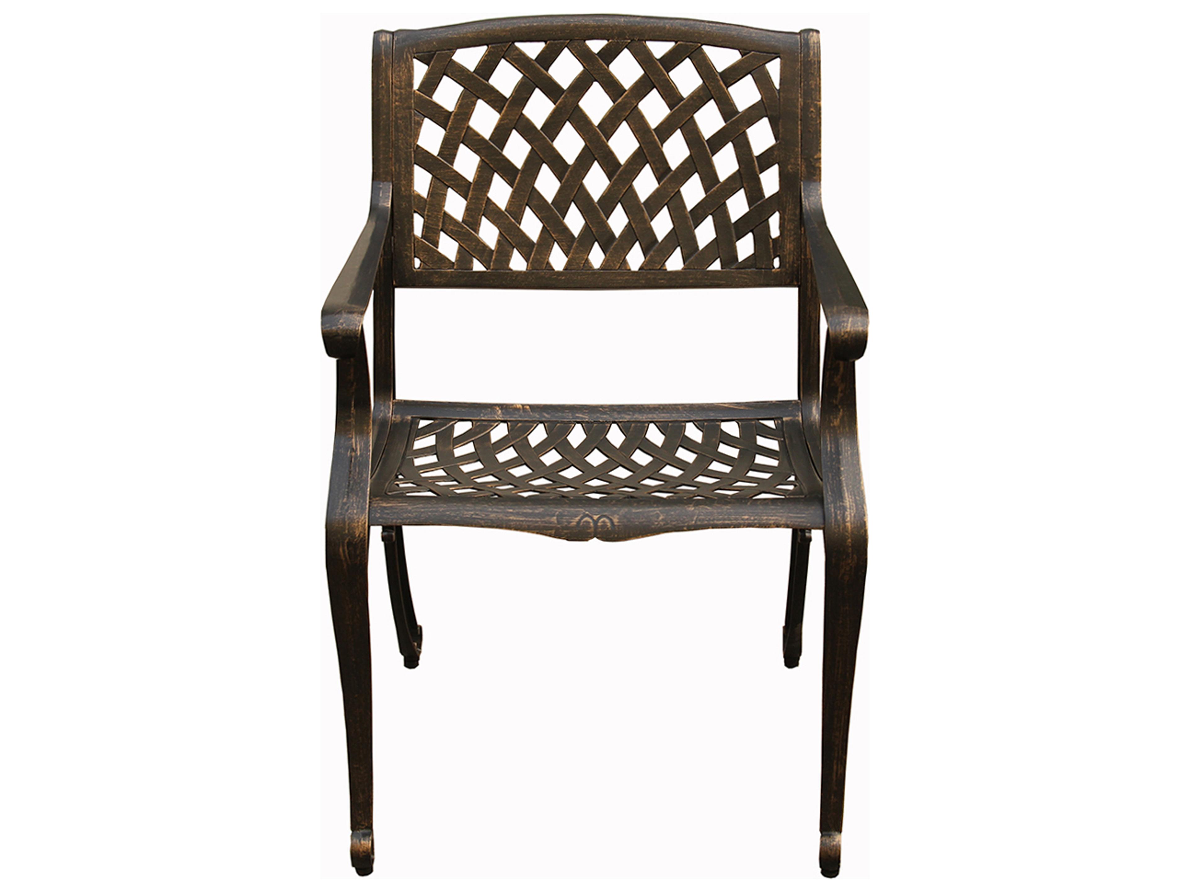 Oakland Living Lattice Aluminum 48 inch Bronze Round Outdoor Dining Set with Four Chairs