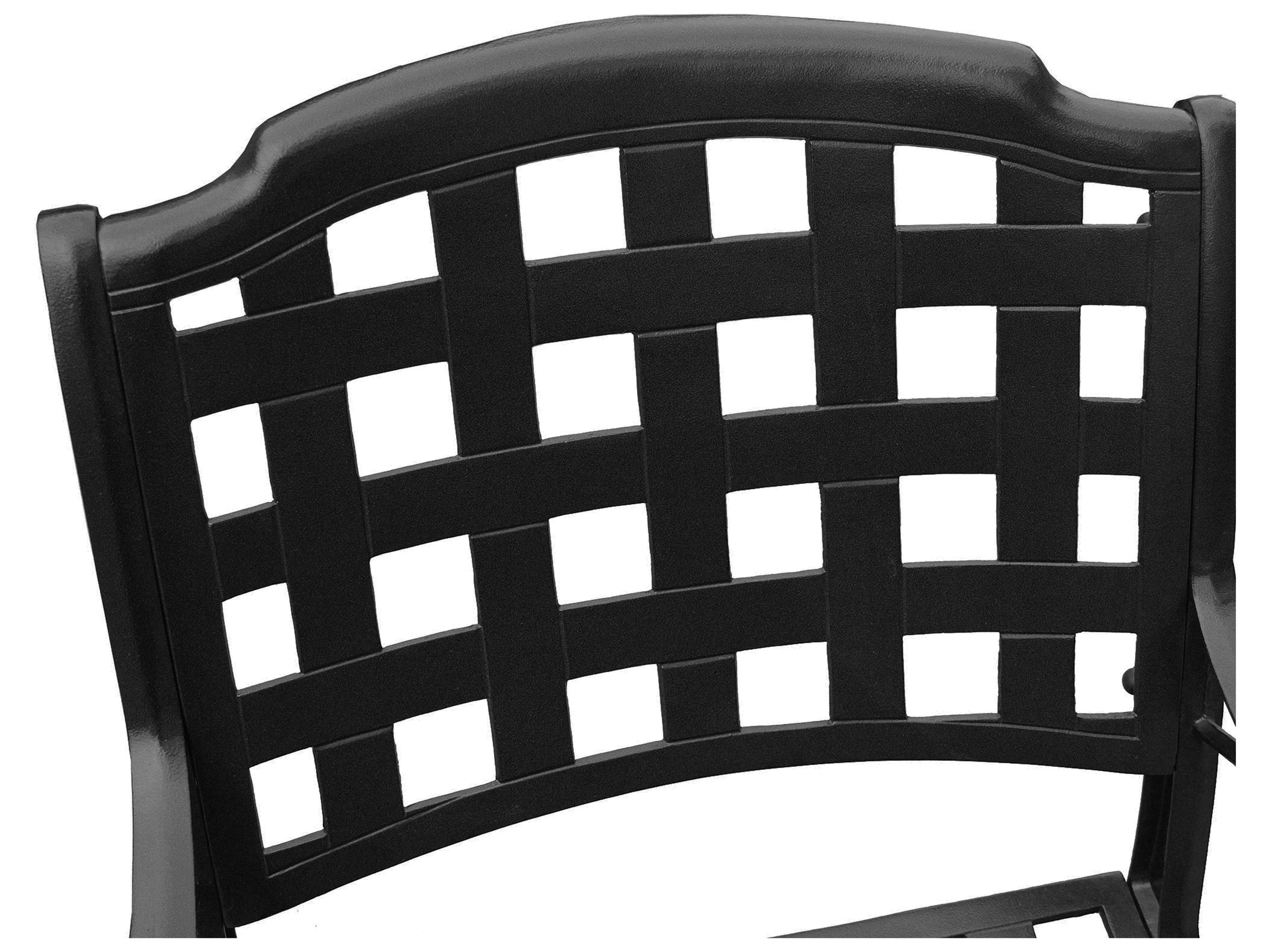 Oakland Living Modern Aluminum 48'' Black Round Patio Dining Set with Four Chairs