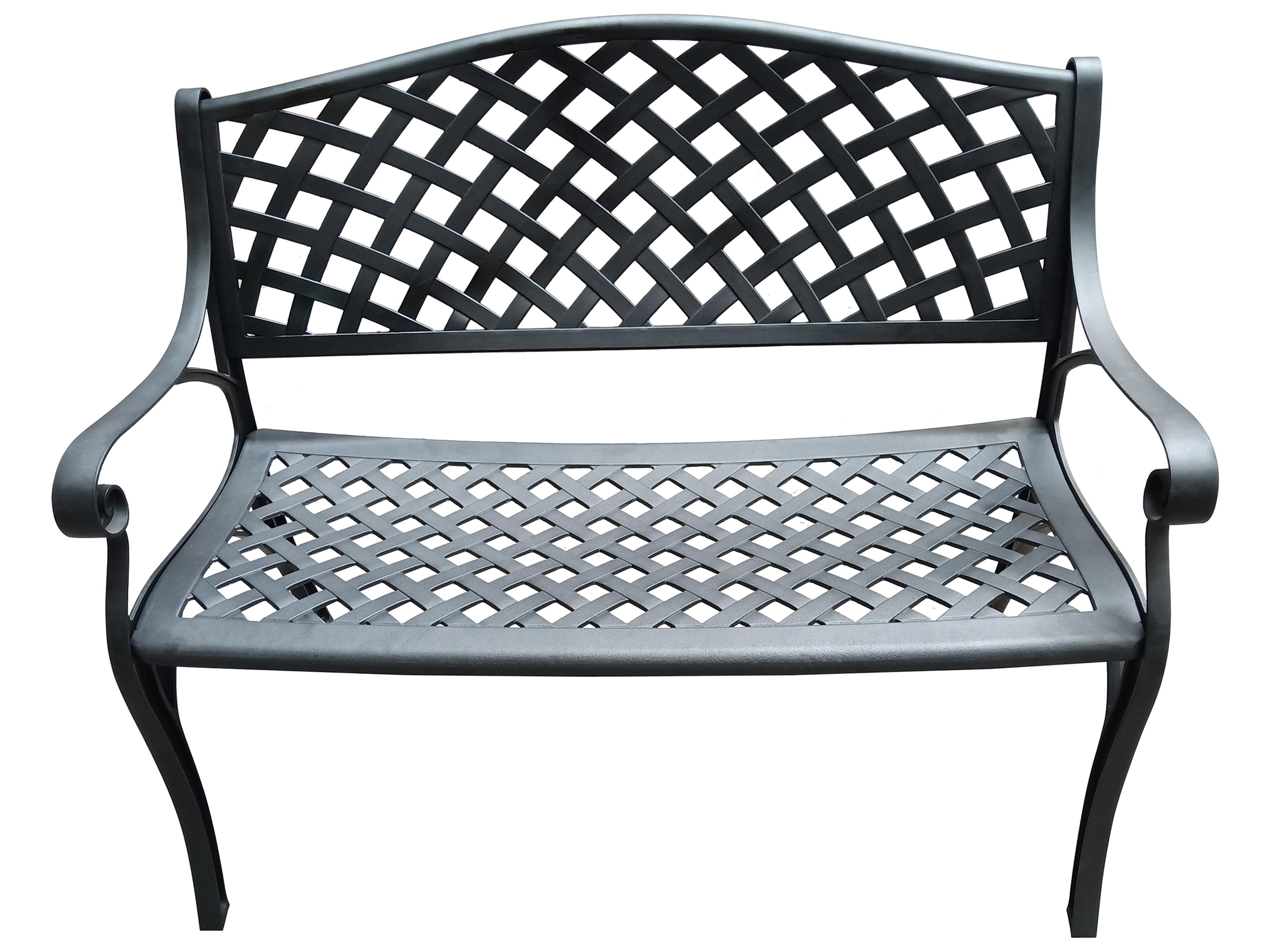 Oakland Living Aluminum Modern Black Outdoor Bench Loveseat