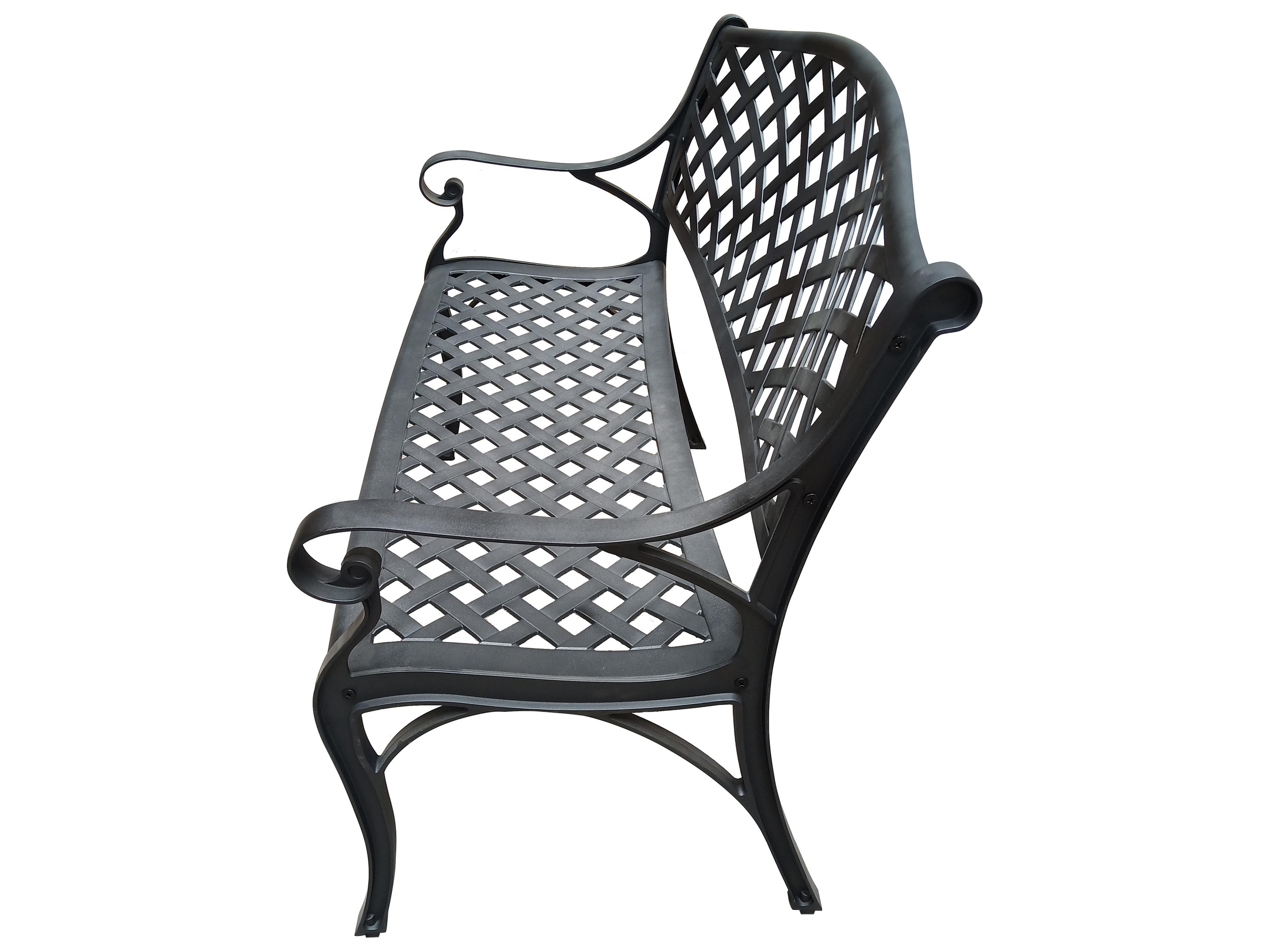 Oakland Living Aluminum Modern Black Outdoor Bench Loveseat