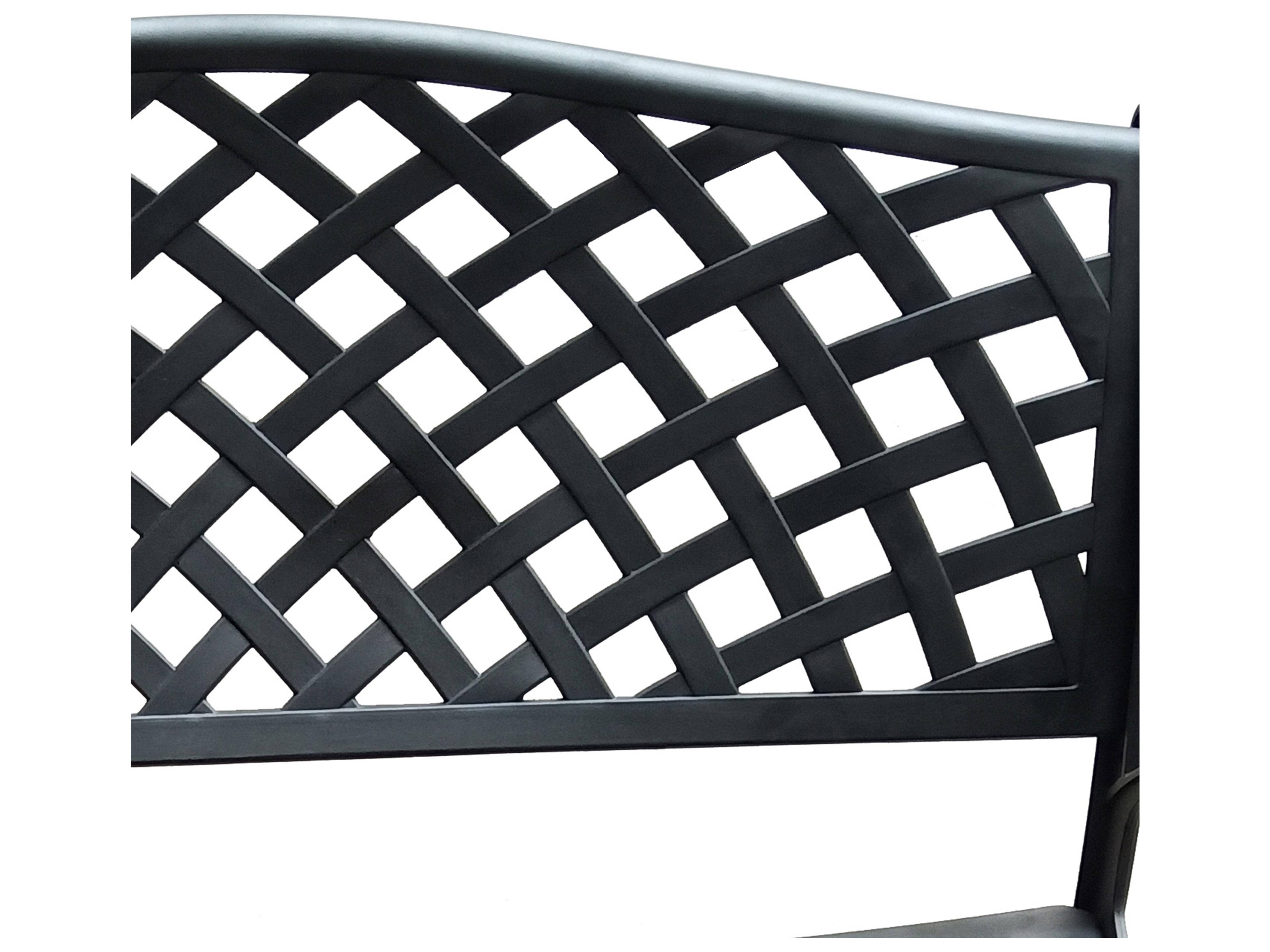 Oakland Living Aluminum Modern Black Outdoor Bench Loveseat