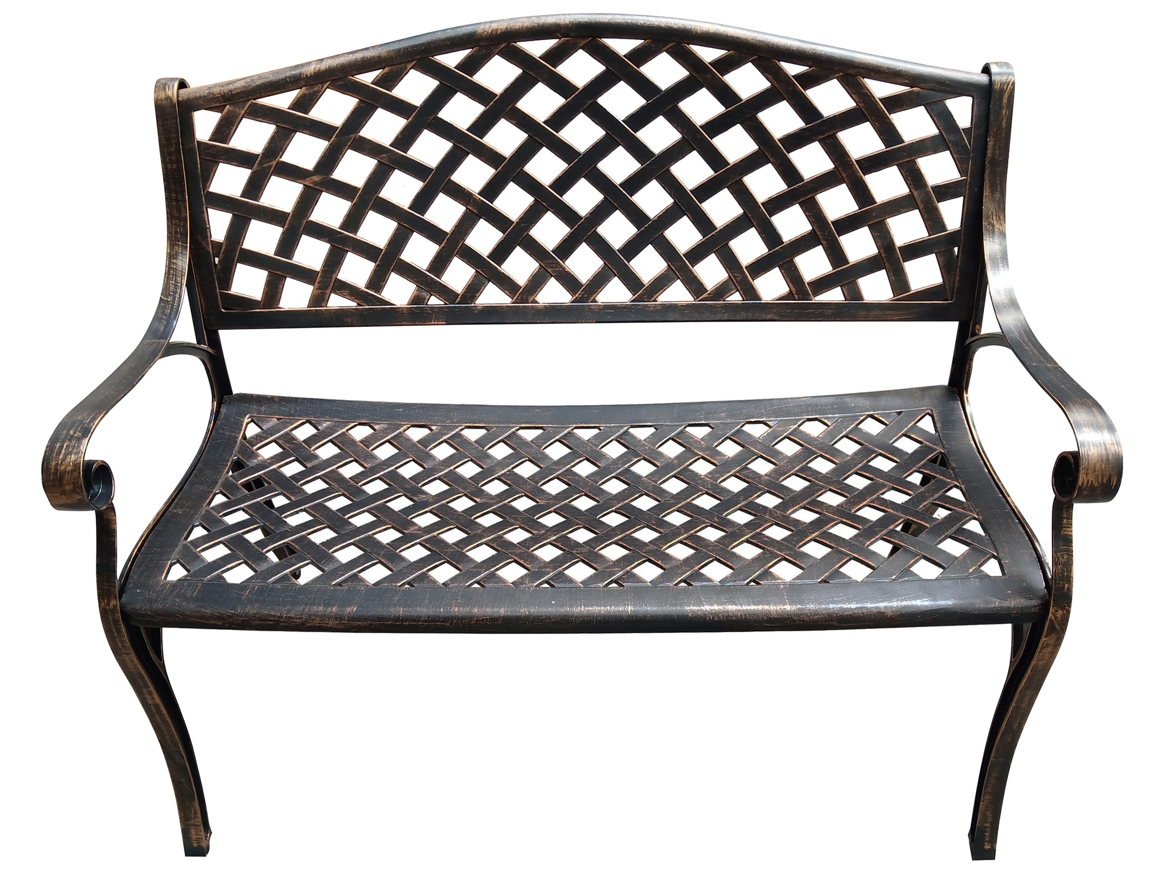 Oakland Living Aluminum Modern Bronze Outdoor Patio Bench Loveseat