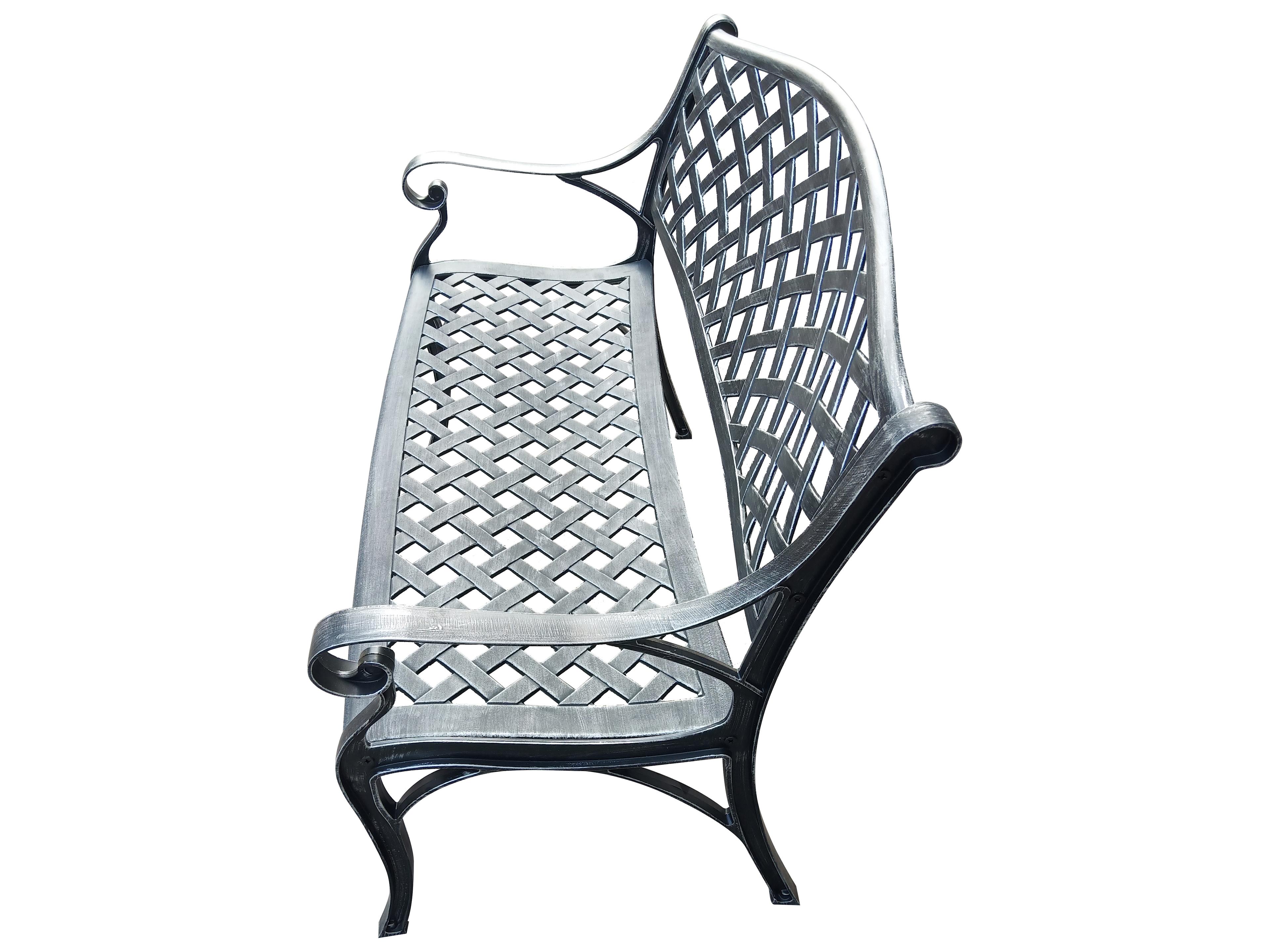 Oakland Living Aluminum Modern Grey Bench Outdoor Loveseat