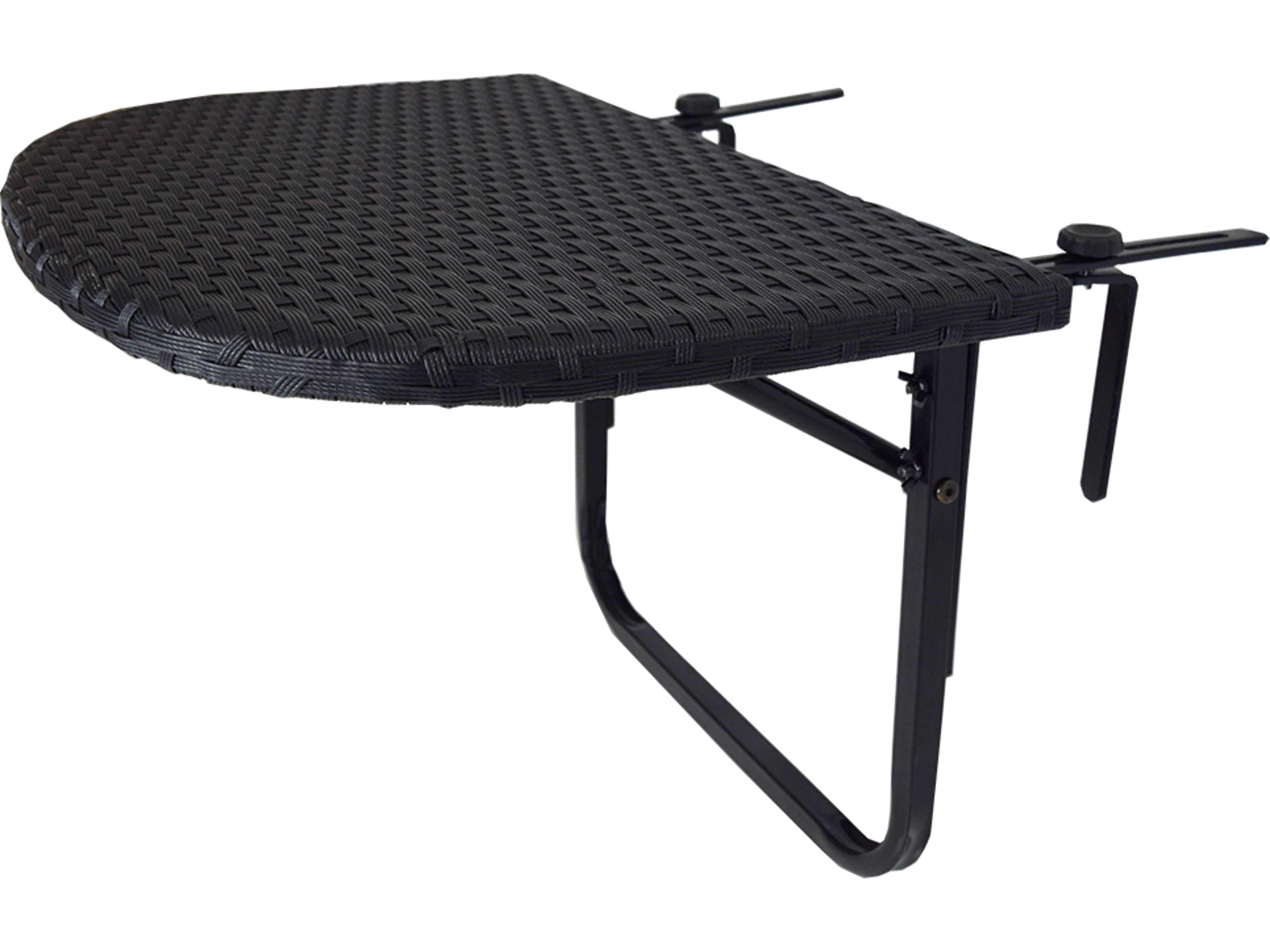Oakland Living Black Wicker Patio Counter Table with Adjustable Clamps