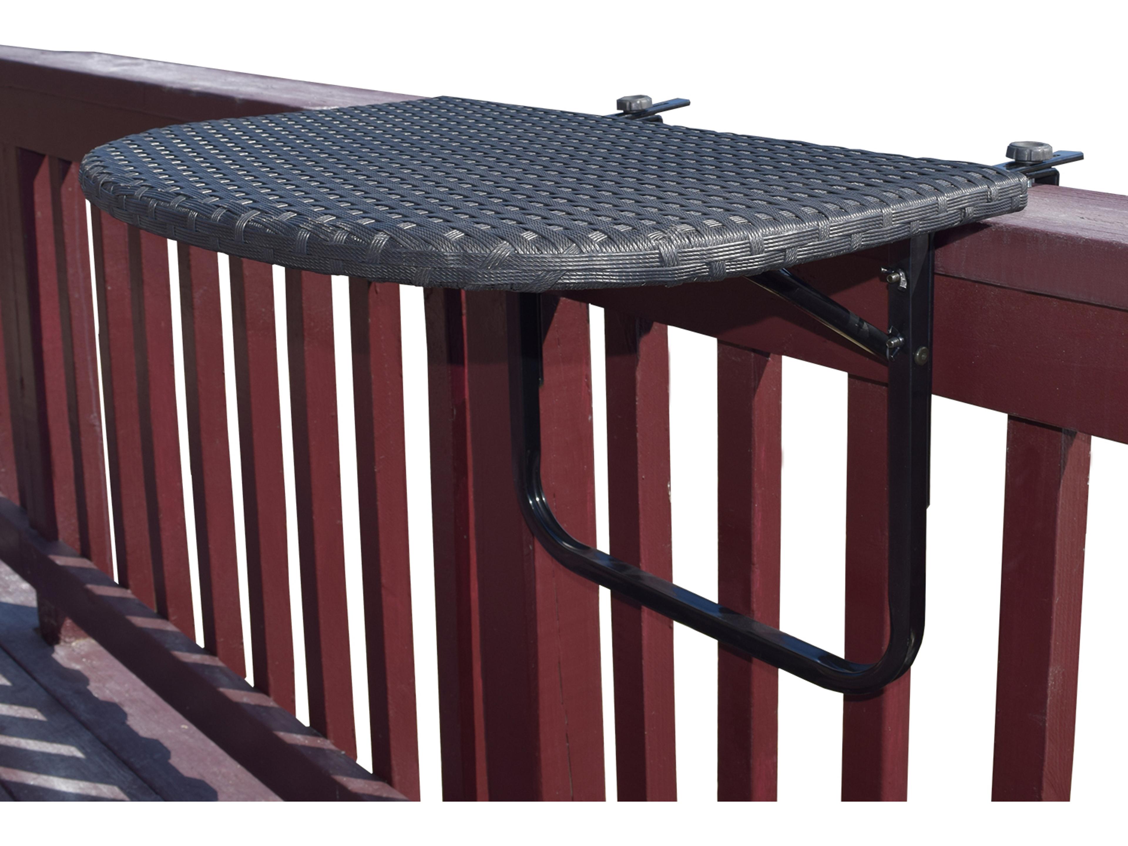 Oakland Living Black Wicker Patio Counter Table with Adjustable Clamps