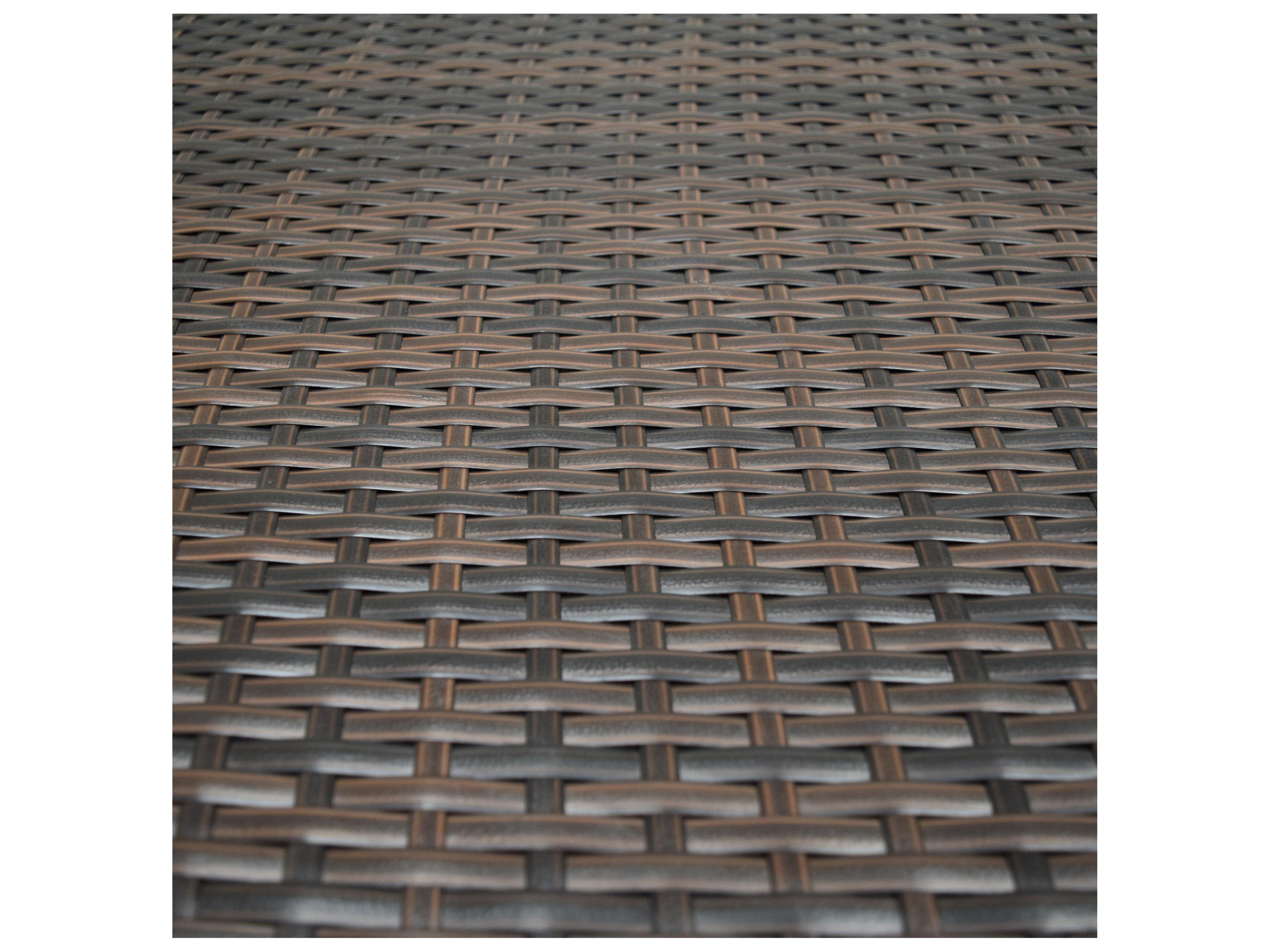 Oakland Living Brown Indoor and Foldable Wicker Balcony Table with Frame and Adjustable Clamps