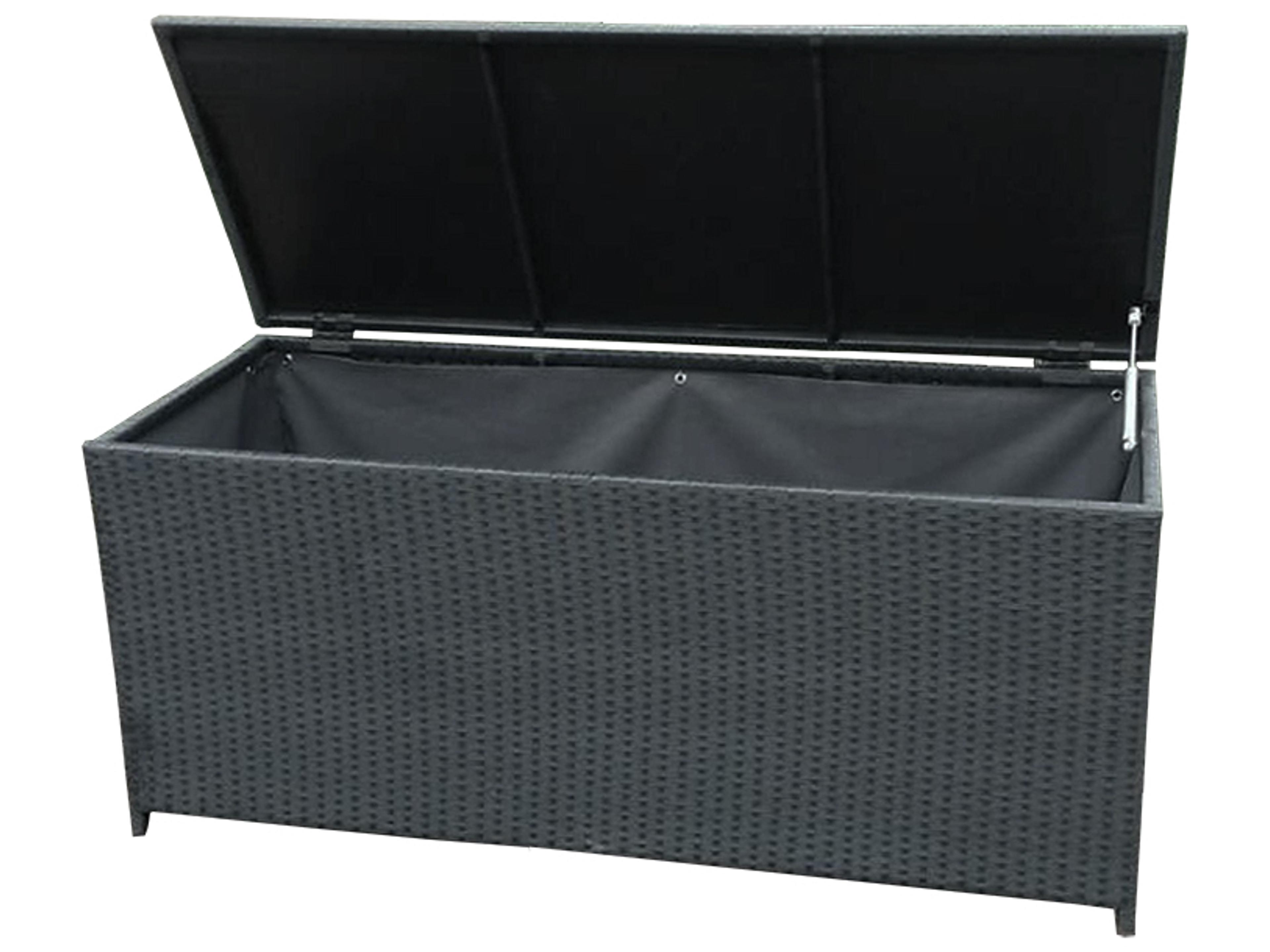 Oakland Living Black Wicker Storage Box Trunk Bin