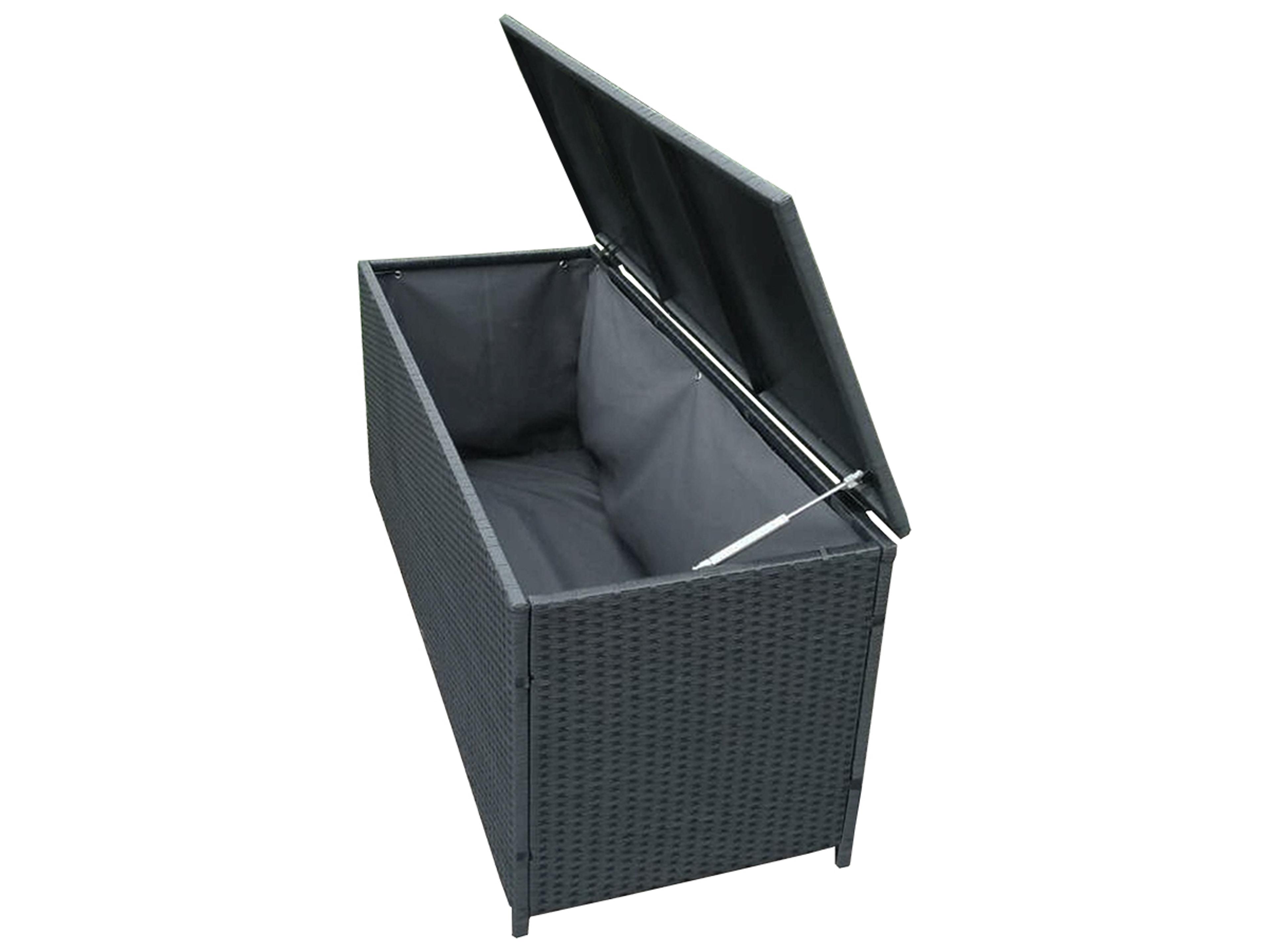 Oakland Living Black Wicker Storage Box Trunk Bin