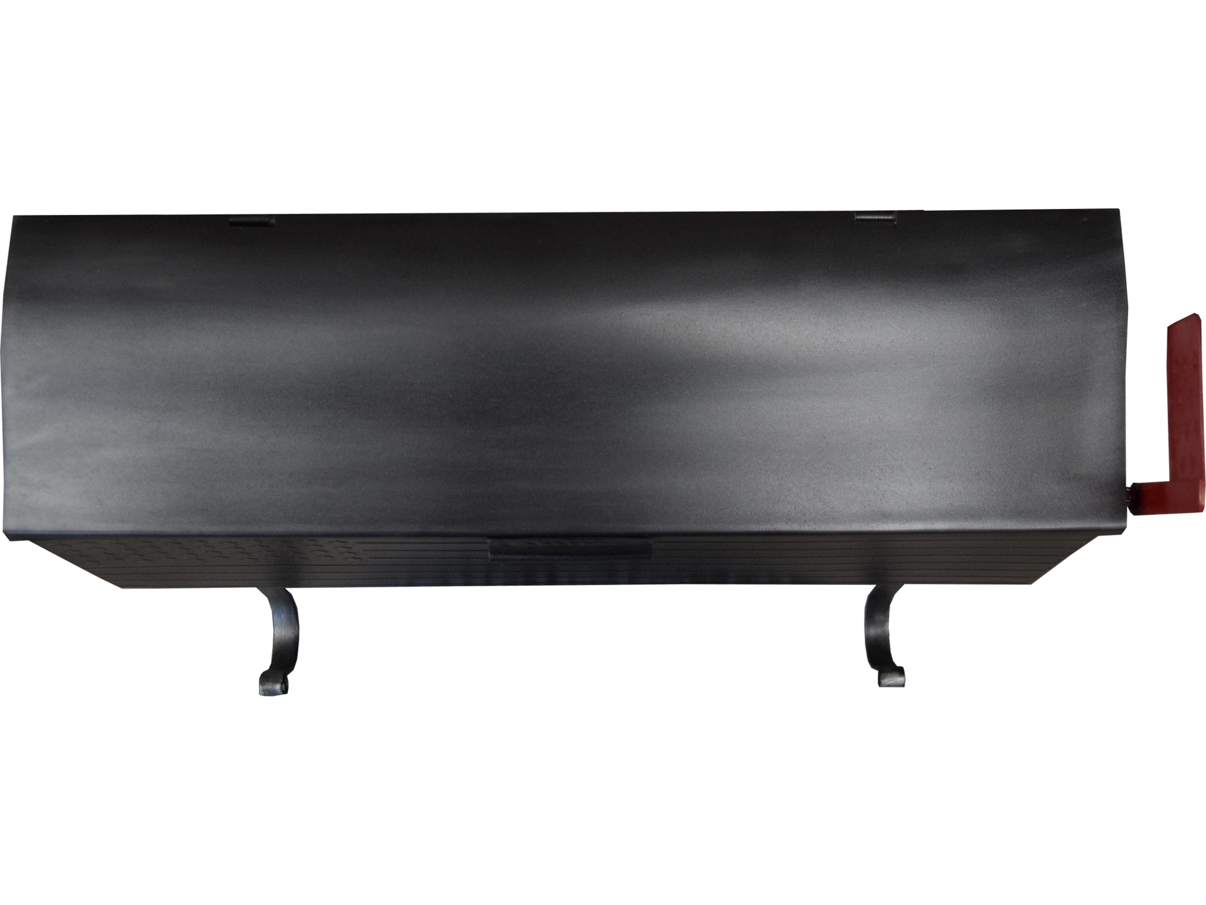 Oakland Living Silver Patriotic Wall Mounted Mailbox with Outgoing Mail Flag and Newspaper Hangers