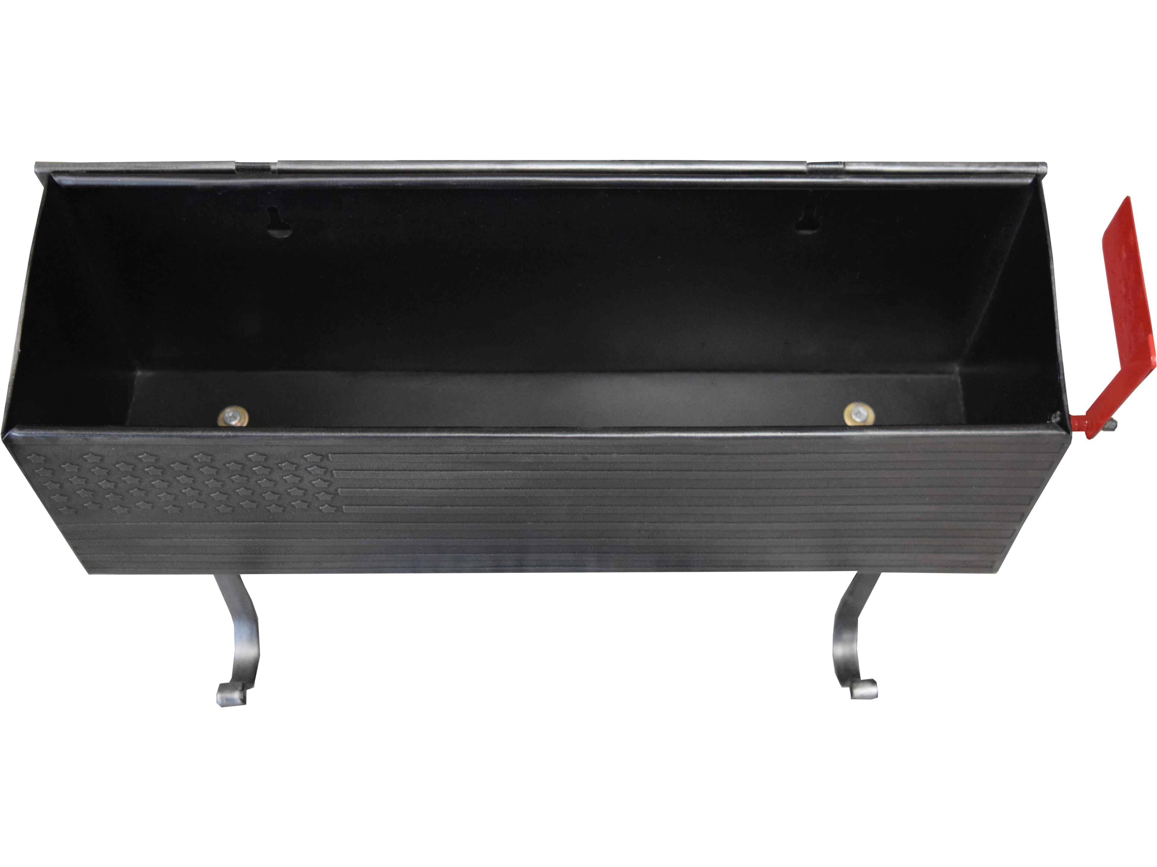 Oakland Living Silver Patriotic Wall Mounted Mailbox with Outgoing Mail Flag and Newspaper Hangers