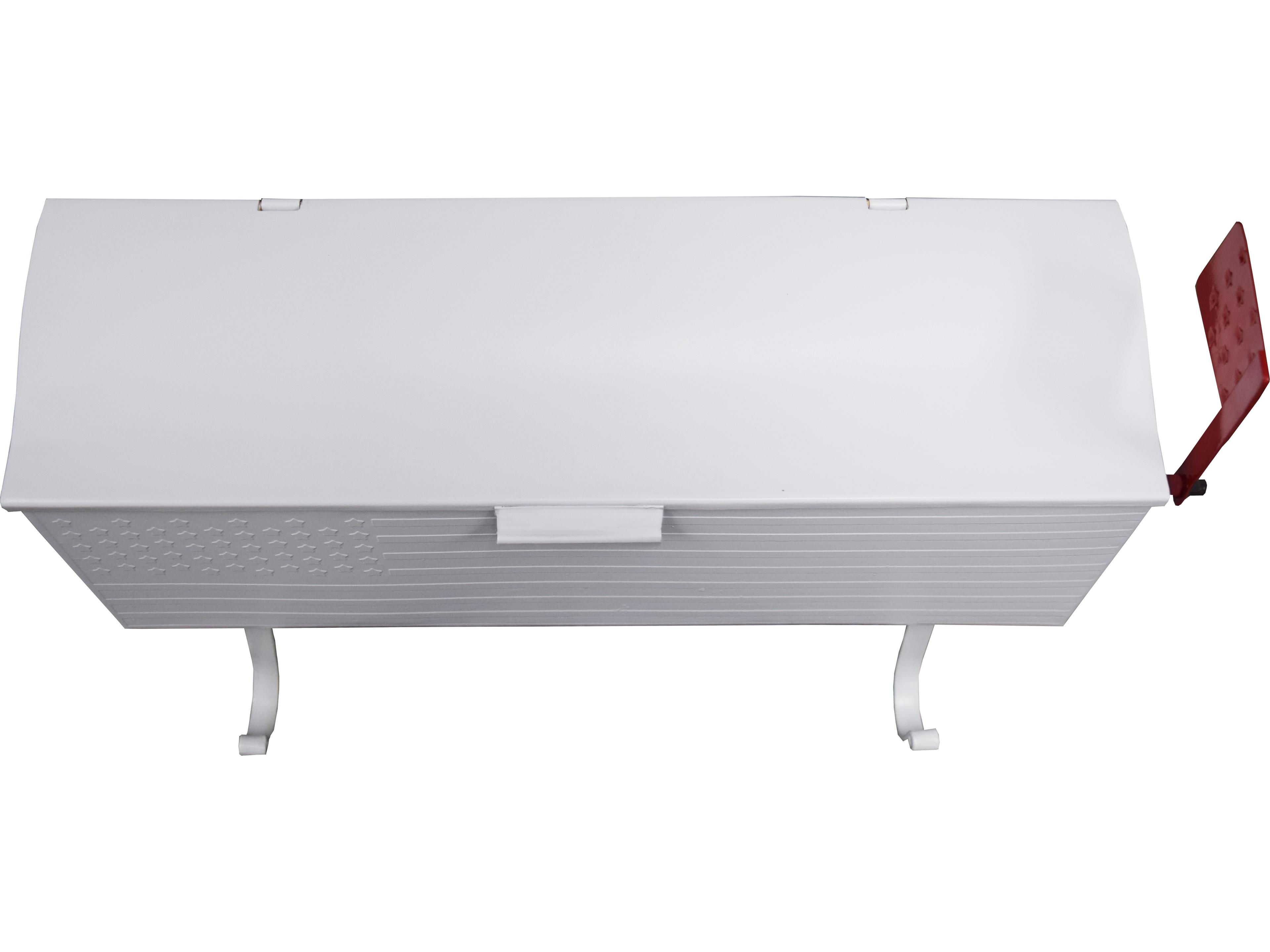 Oakland Living White Patriotic Wall Mounted Mailbox with Outgoing Mail Flag and Newspaper Hangers