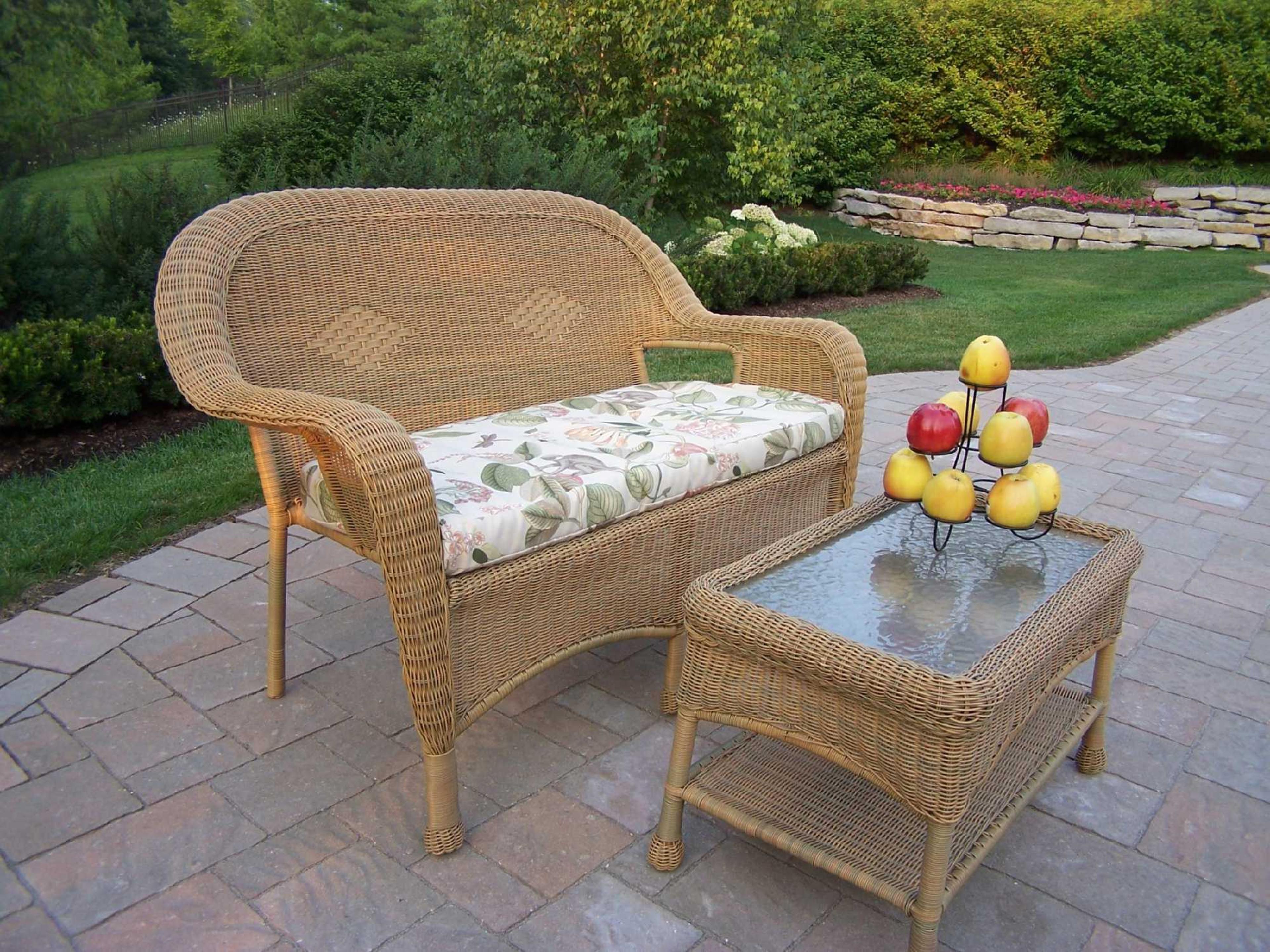 Oakland Living Resin Wicker Casual Cushion Outdoor Dining Set