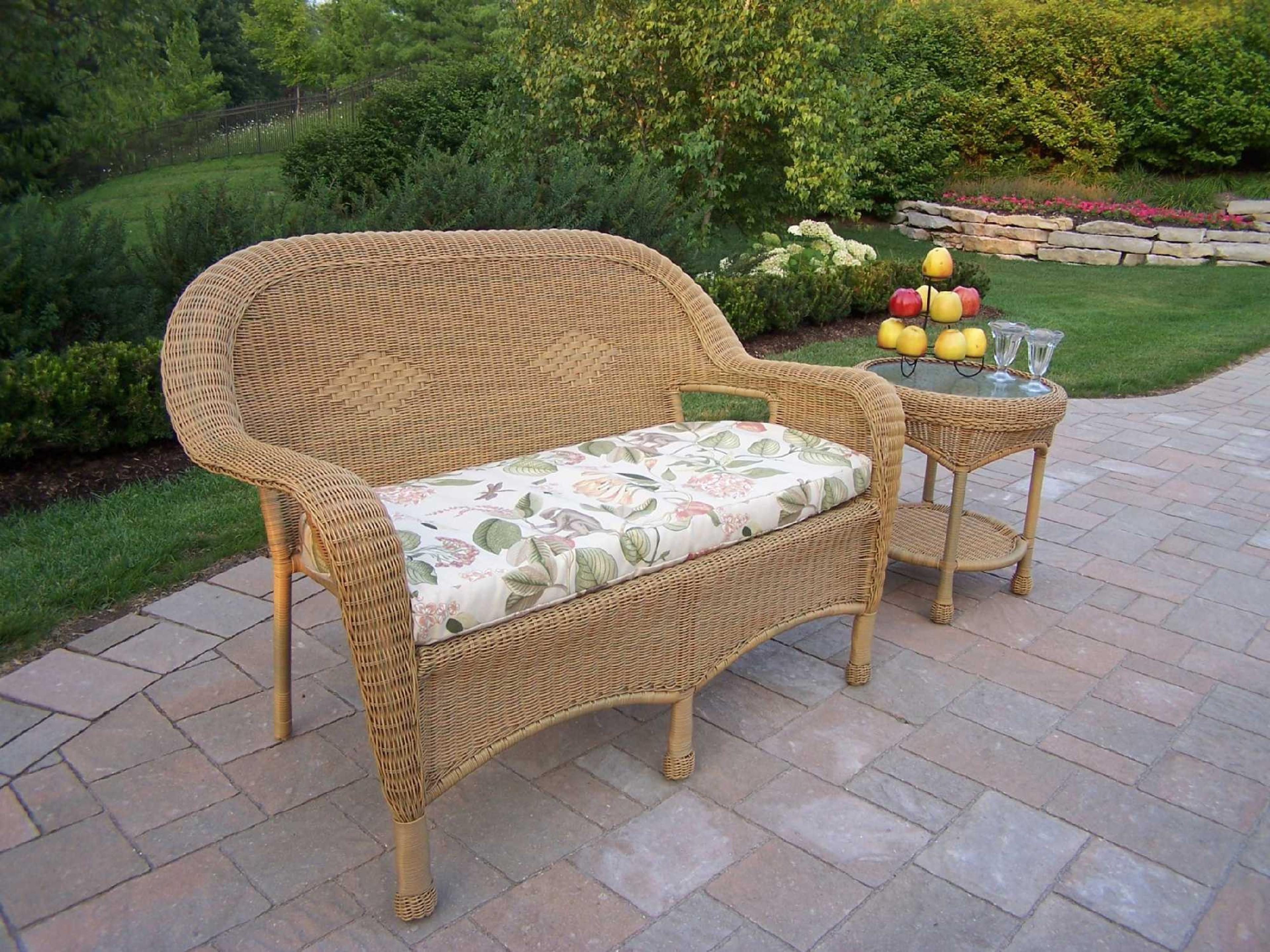 Oakland Living Resin Wicker Casual Cushion Patio Dining Set