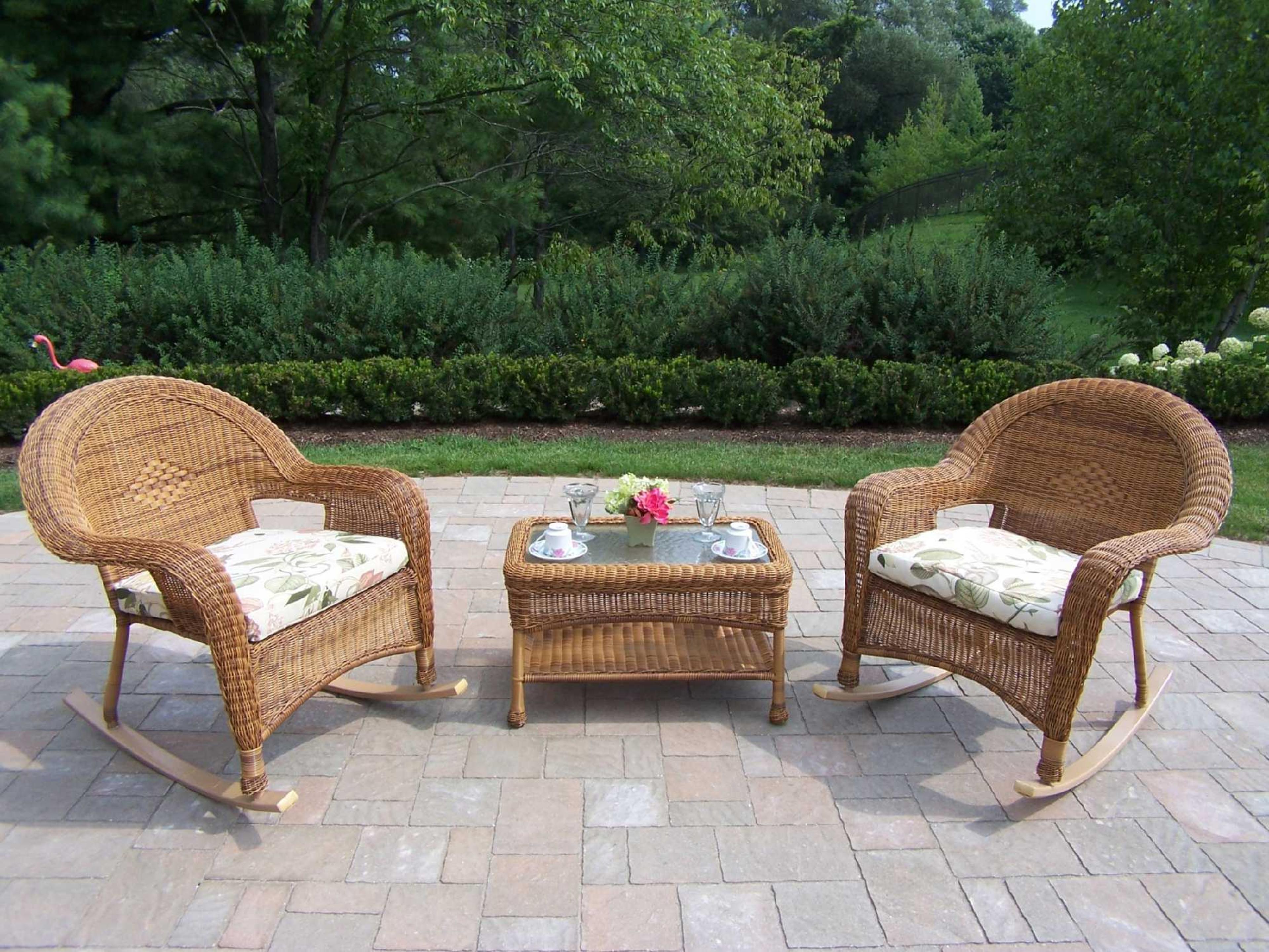 Oakland Living Pacifica Casual Cushion Wicker Outdoor Patio Dining Set