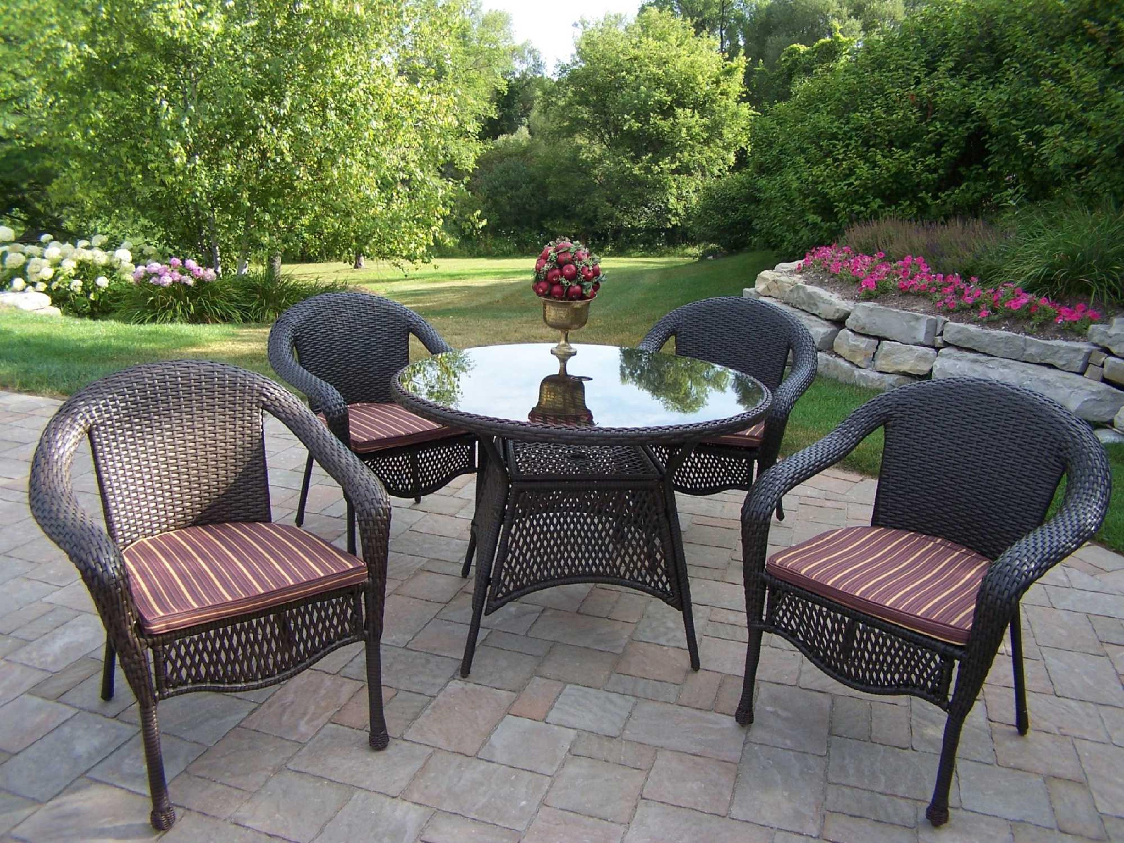 Oakland Living Oakland Elite Resin Wicker Casual Cushion Outdoor Dining Set