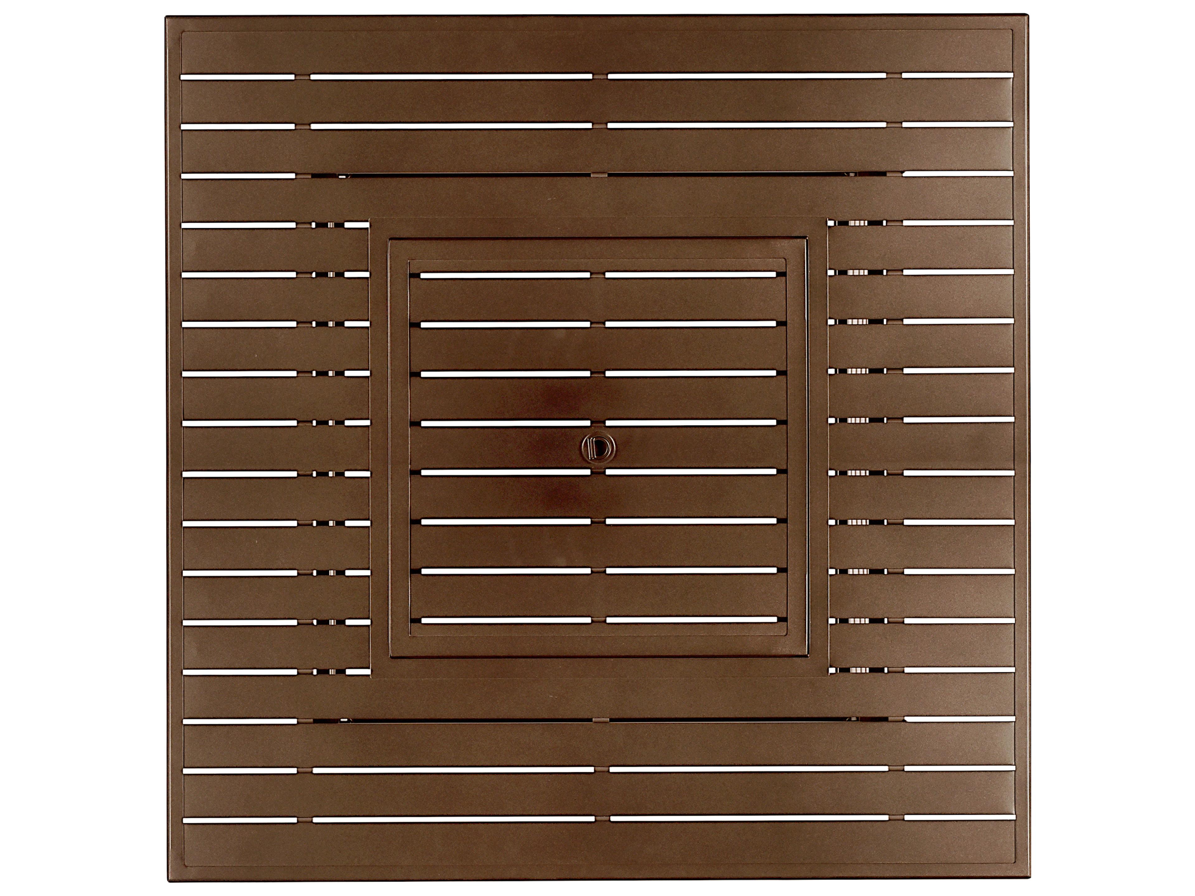 Oakland Living Square Aluminum Propane Outdoor Patio Fire Pit Table with Glass Beads