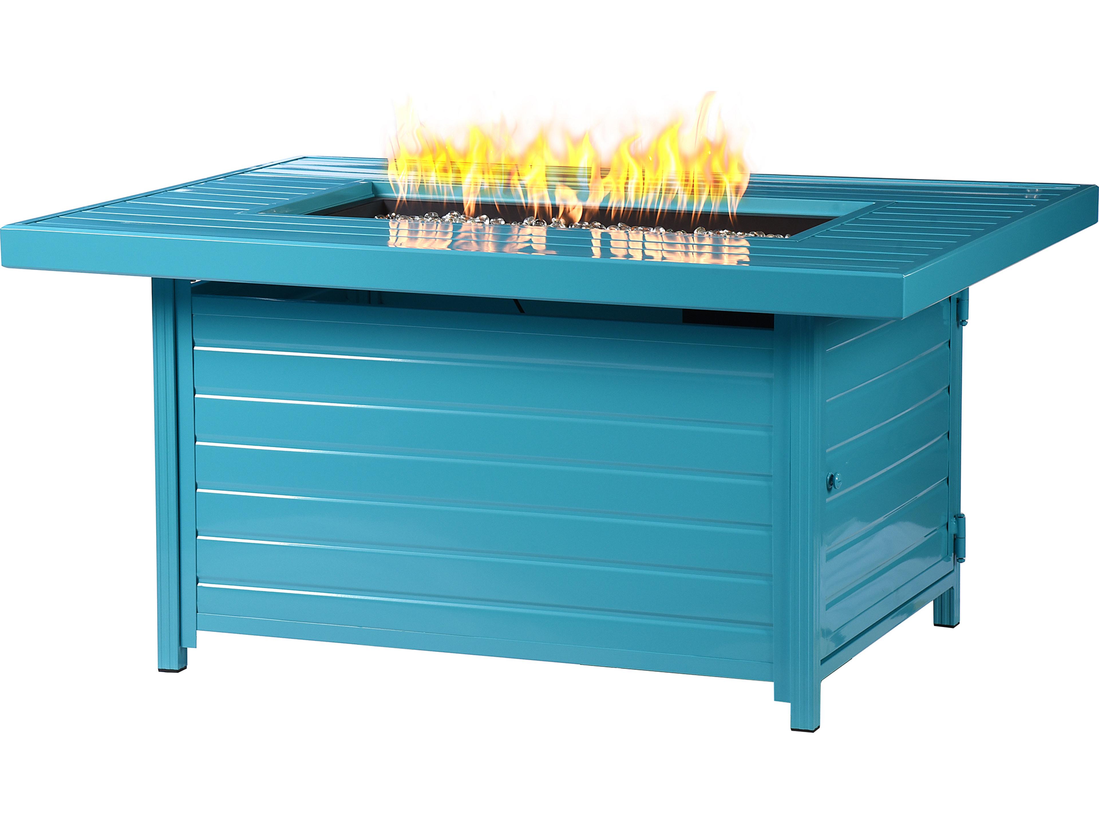 Rectangular Aluminum Propane Outdoor Patio Fire Pit Table