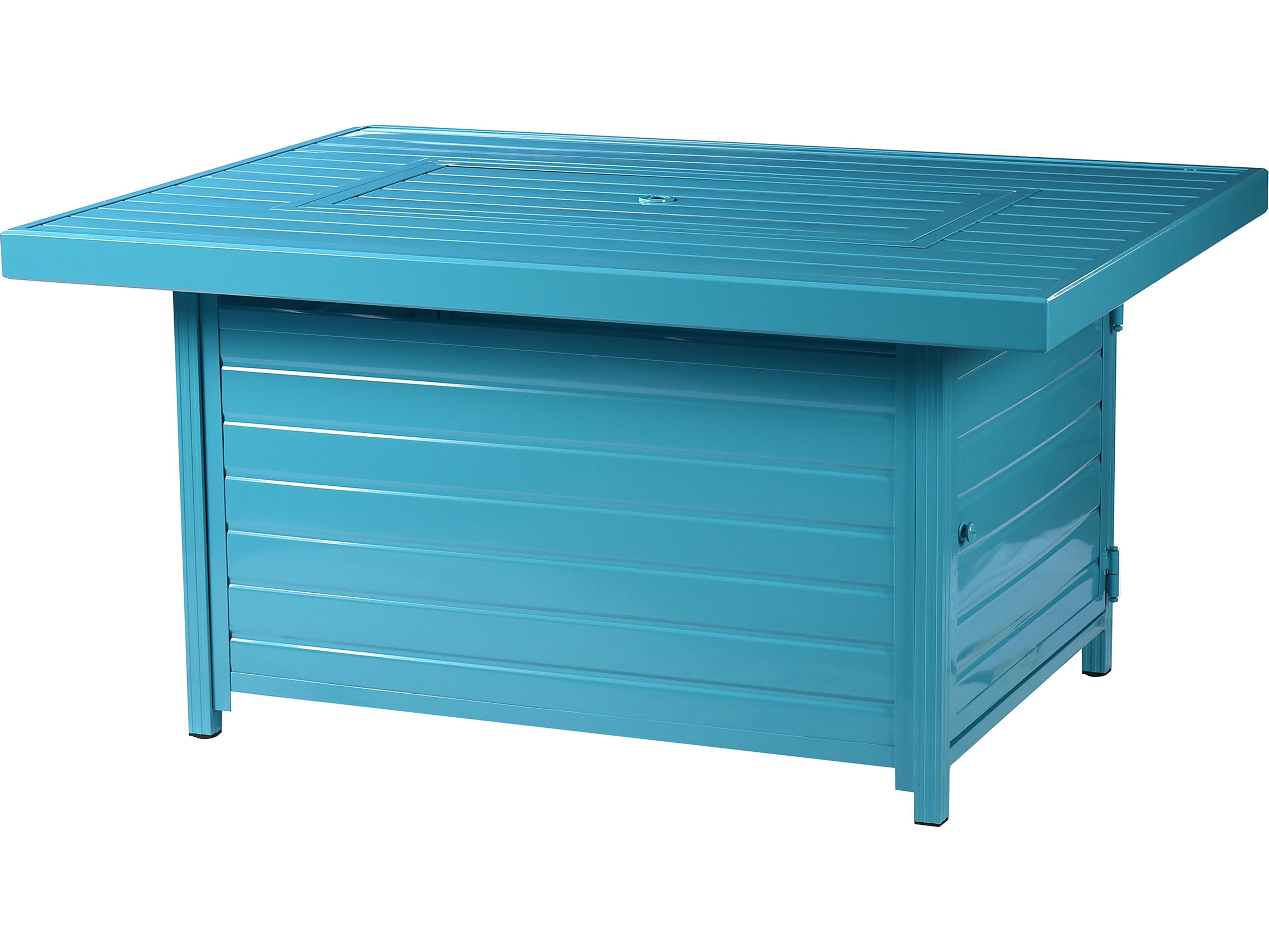 Oakland Living Rectangular Aluminum Propane Outdoor Patio Fire Pit Table